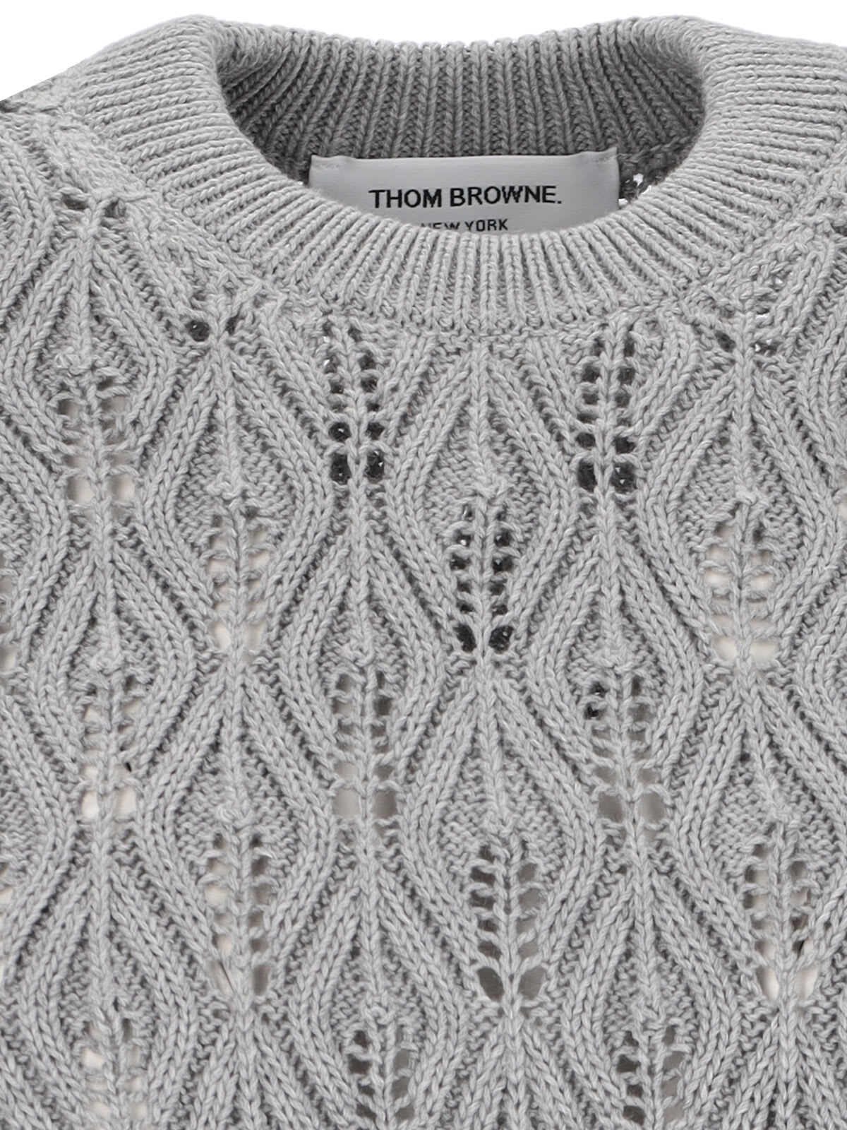 Shop Thom Browne Openwork Sweater In Gray