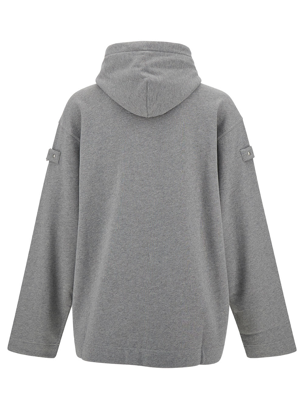 Shop Givenchy Grey Hoodie With Logo And Studs In Cotton Man