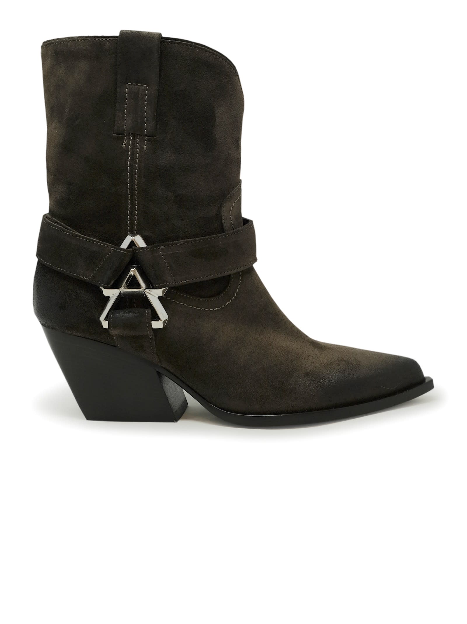 Shop Elena Iachi Brown Suede Ankle Boots