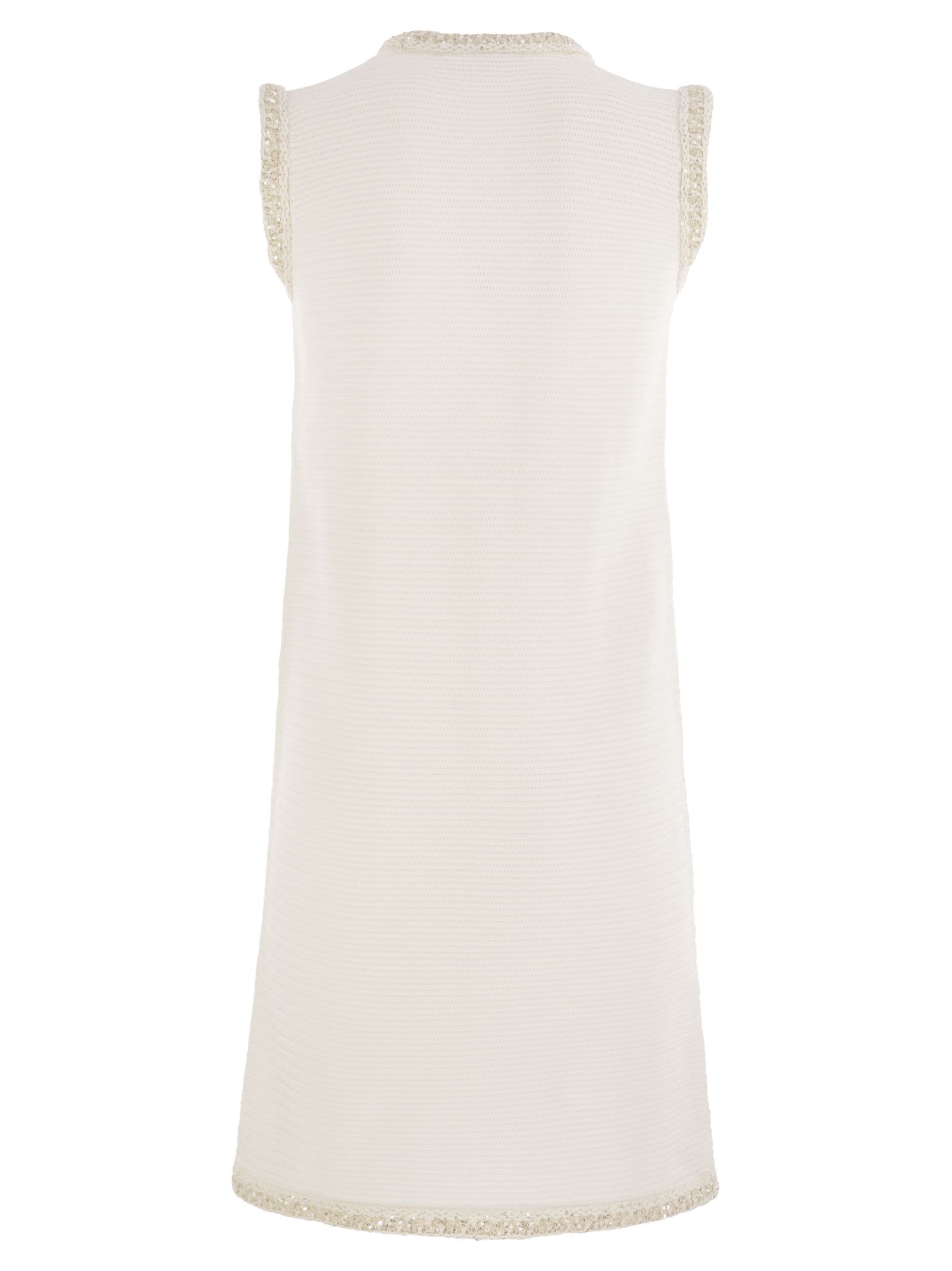 Fabiana Filippi Knitted Mini Dress With Sequin Edging
