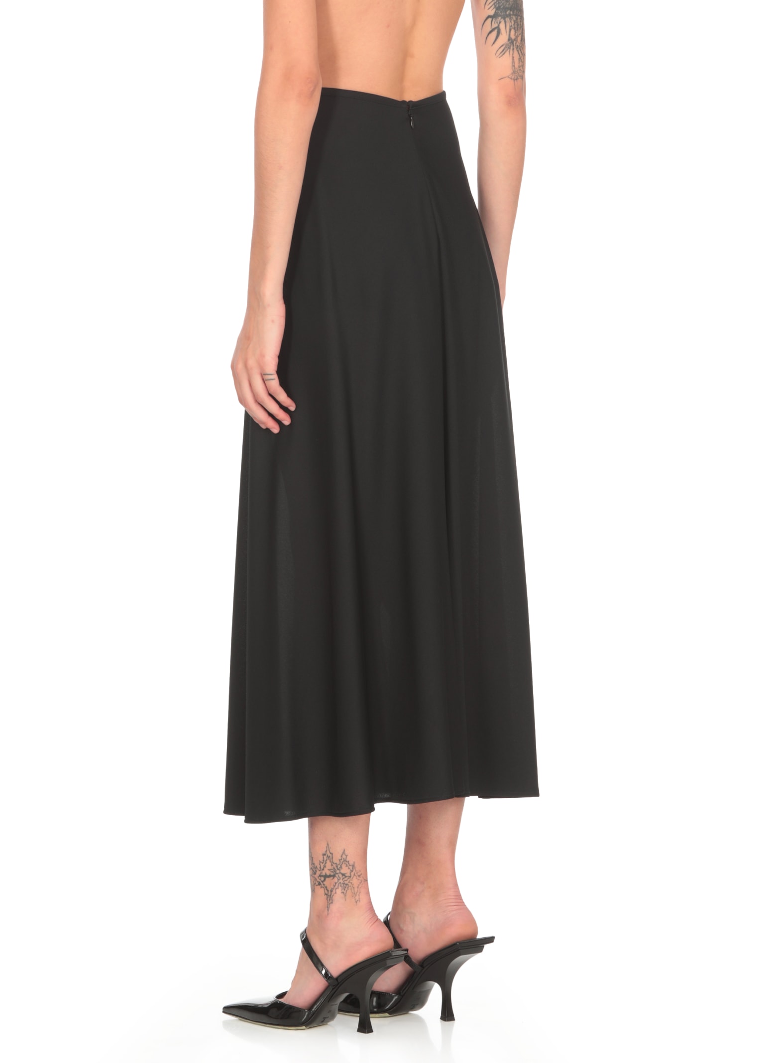 Shop Jil Sander Viscose Skirt In Black