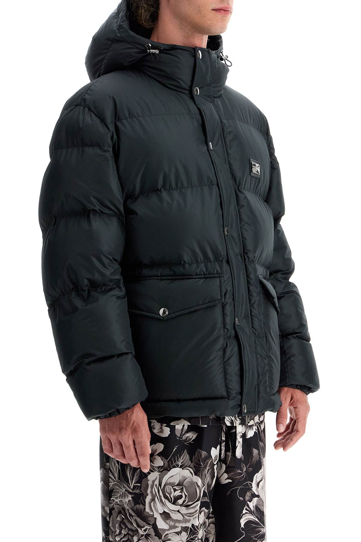 Shop Dolce & Gabbana Padded Jacket With Hood In Nero (black)