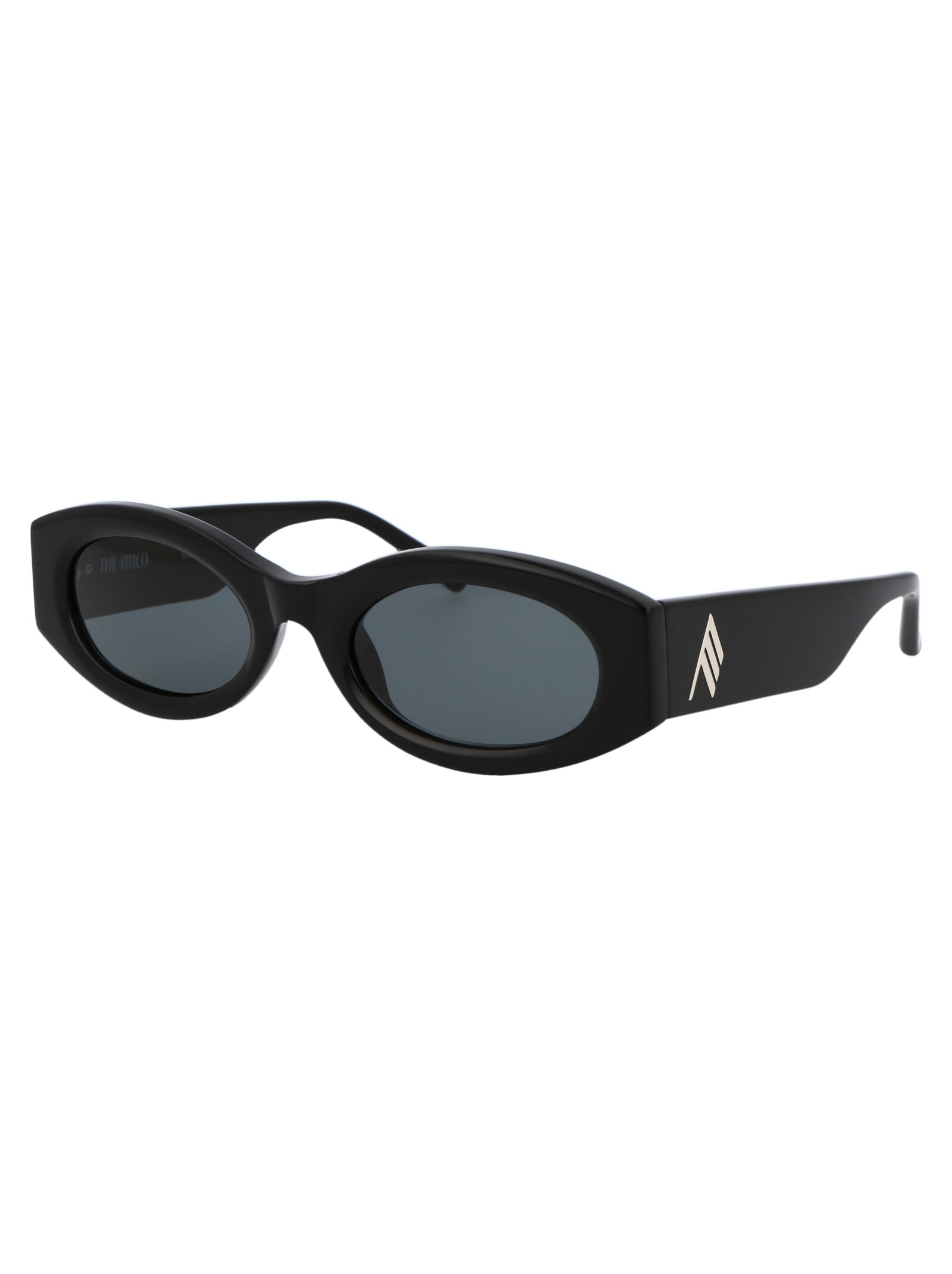 Shop Attico Berta Sunglasses In Black/silver/grey