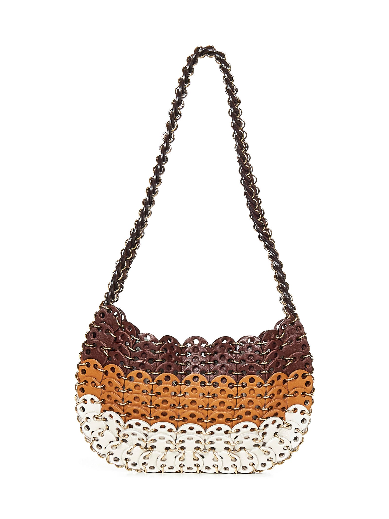 Shop Rabanne 1969 Moon Bag Shoulder Bag In Brown