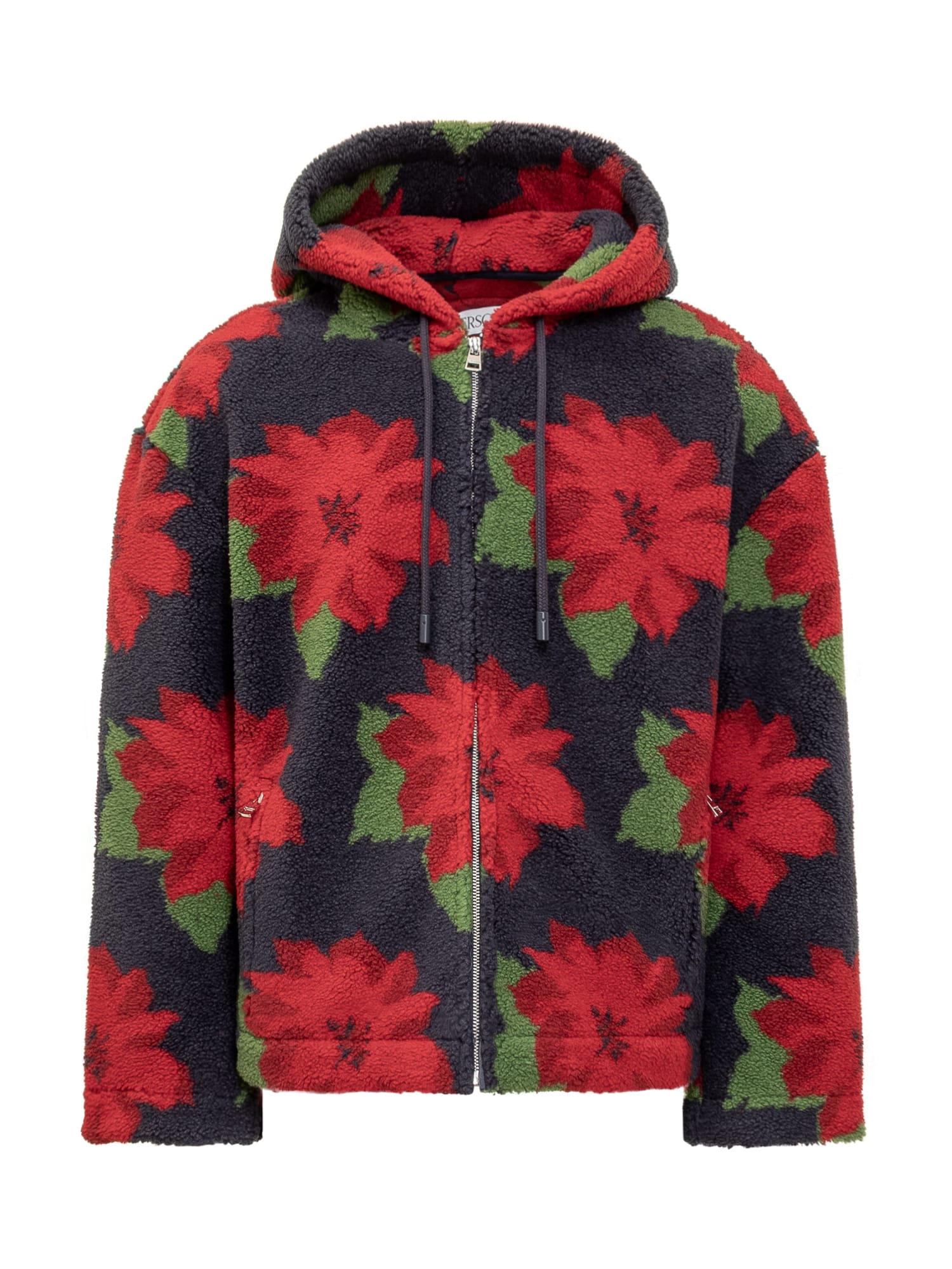 Shop Jw Anderson Jacket With Floral Pattern In Blue/red