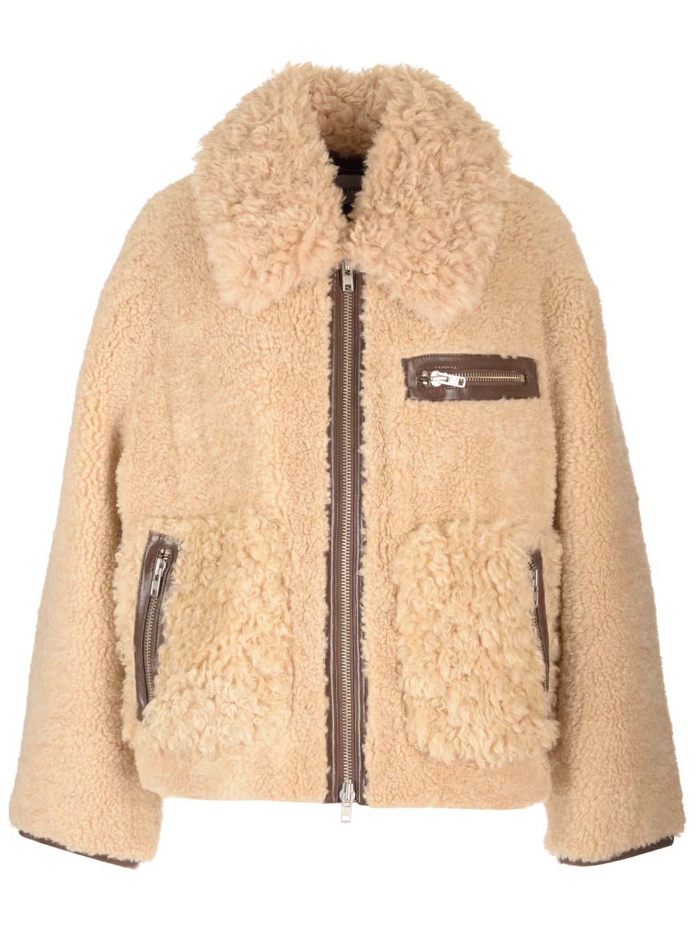 Shop Stand Studio Joann Faux Shearling Jacket In Beige