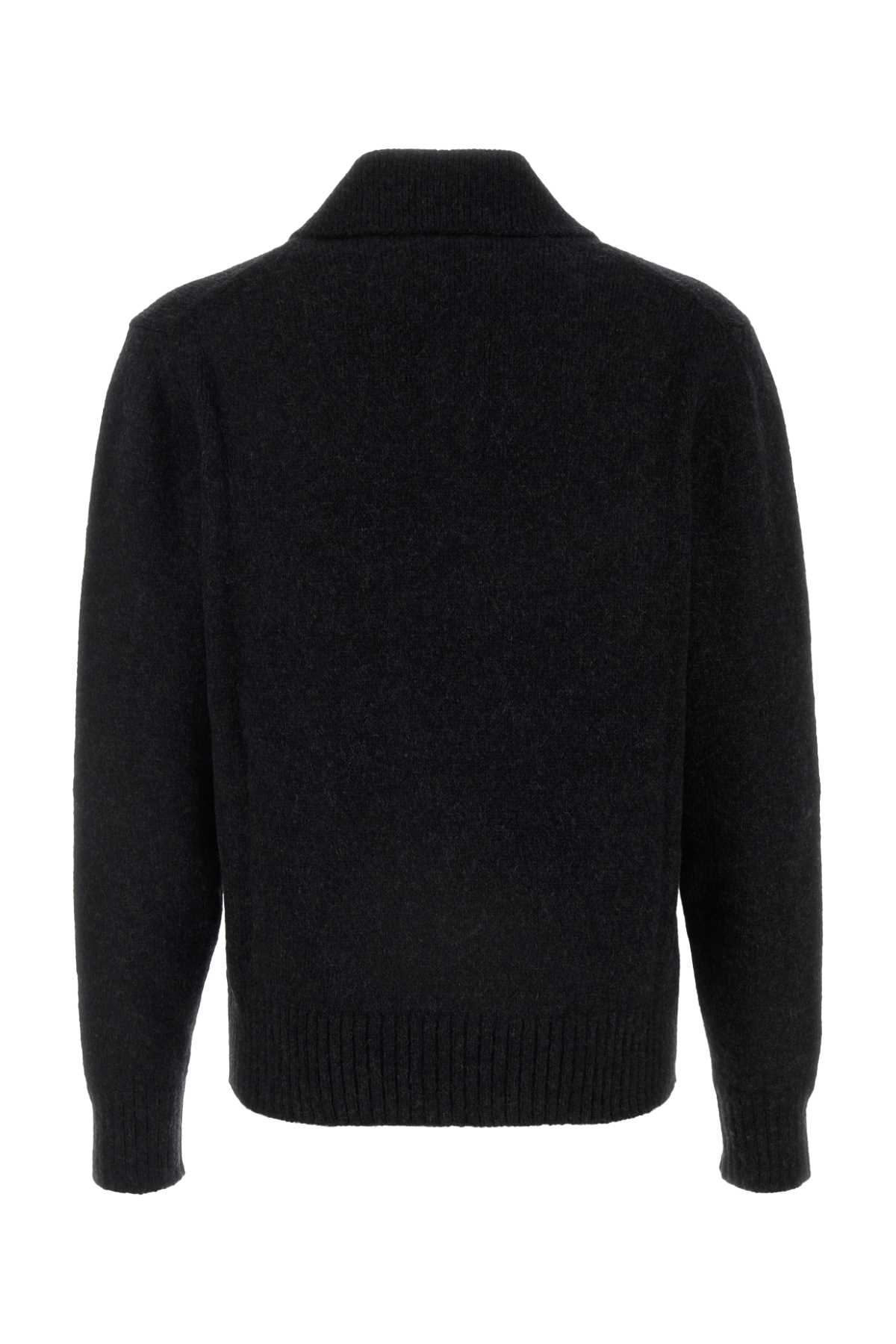 Shop Dolce & Gabbana Graphite Nylon Blend Sweater In Grigioscurissimo3