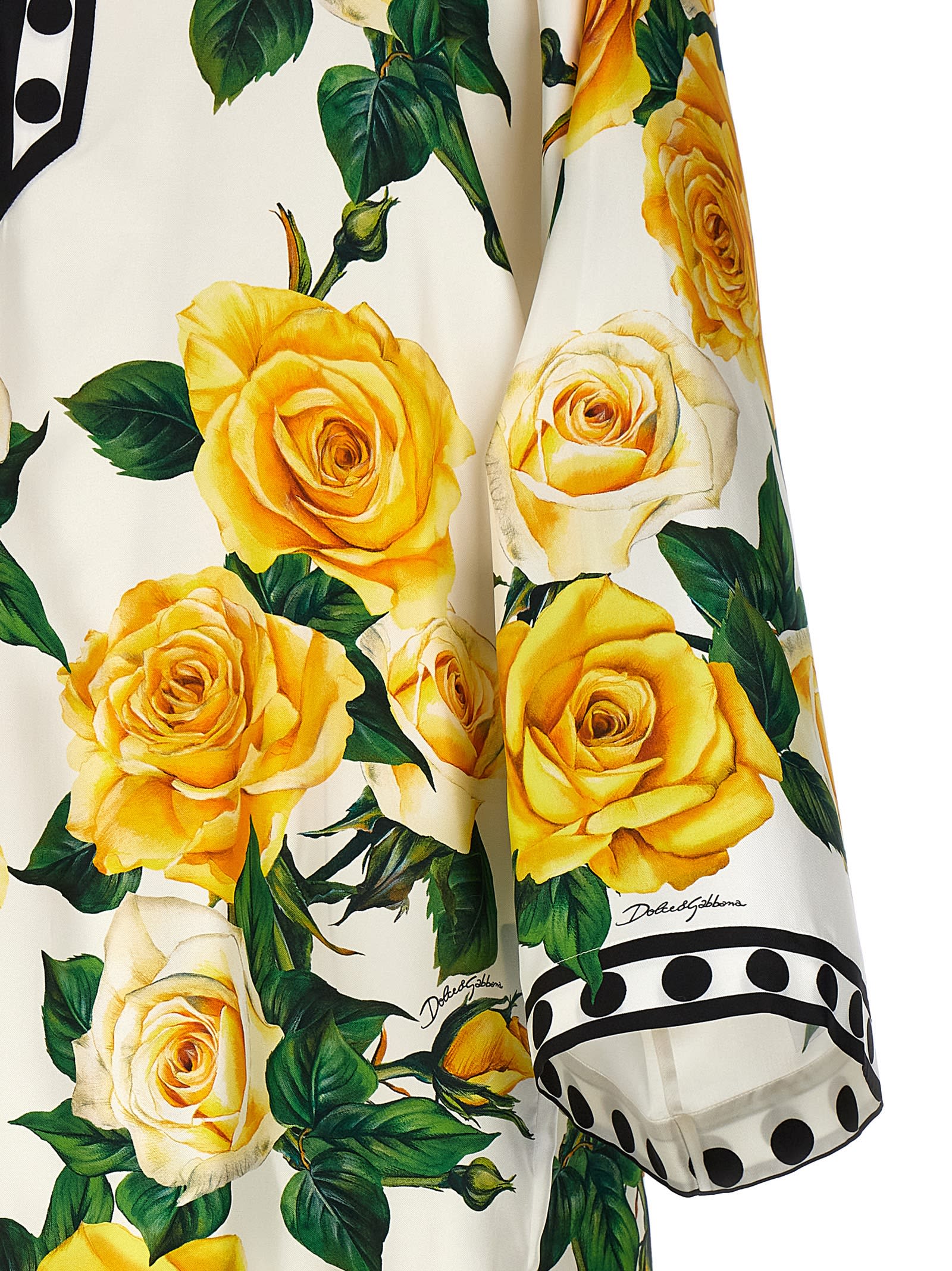 Shop Dolce & Gabbana Rose Gialle Dress In Multicolor