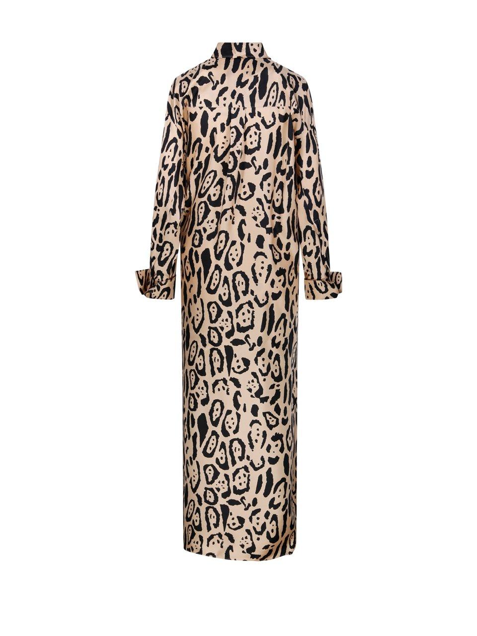 Sportmax Silk Leopard Print Astoria Maxi Dress In Beige