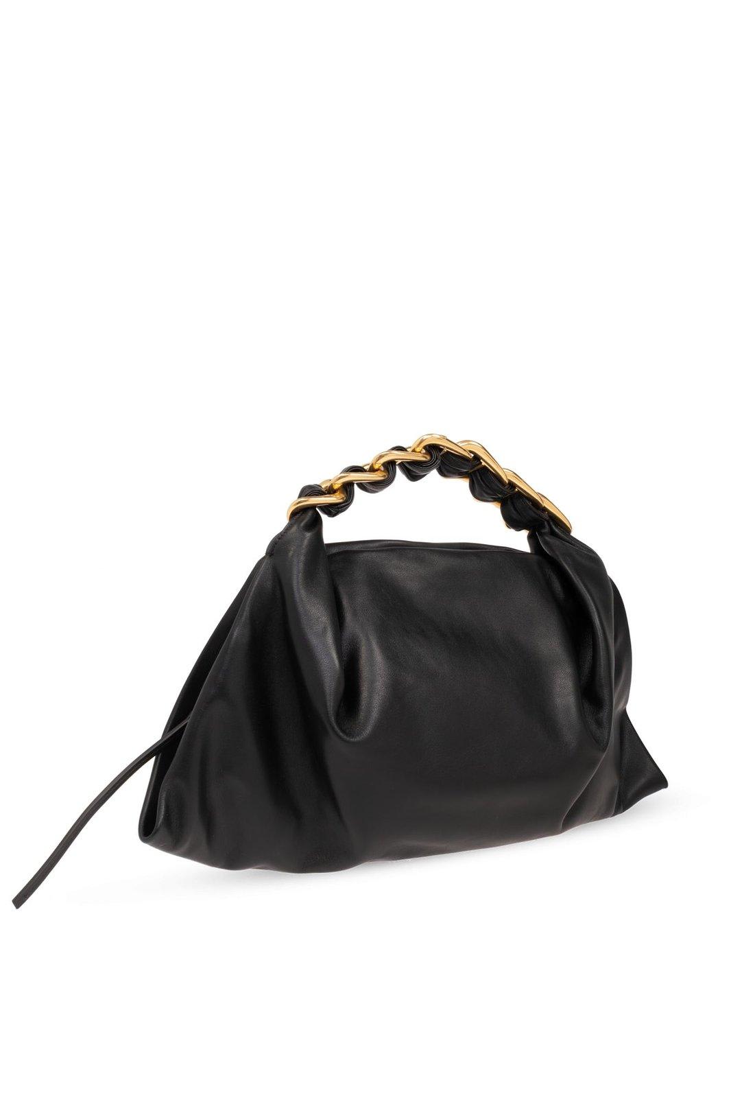 Shop Burberry Medium Swan Chain-linked Shoulder Bag In Black