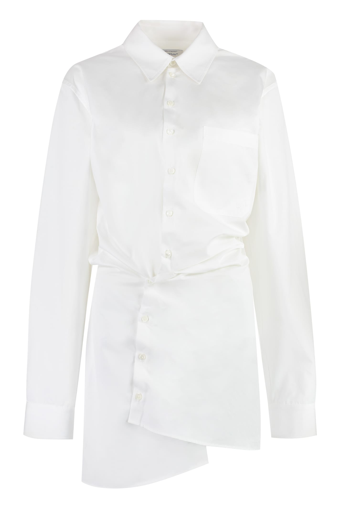 Shop Off-white Cotton Shirtdress In White
