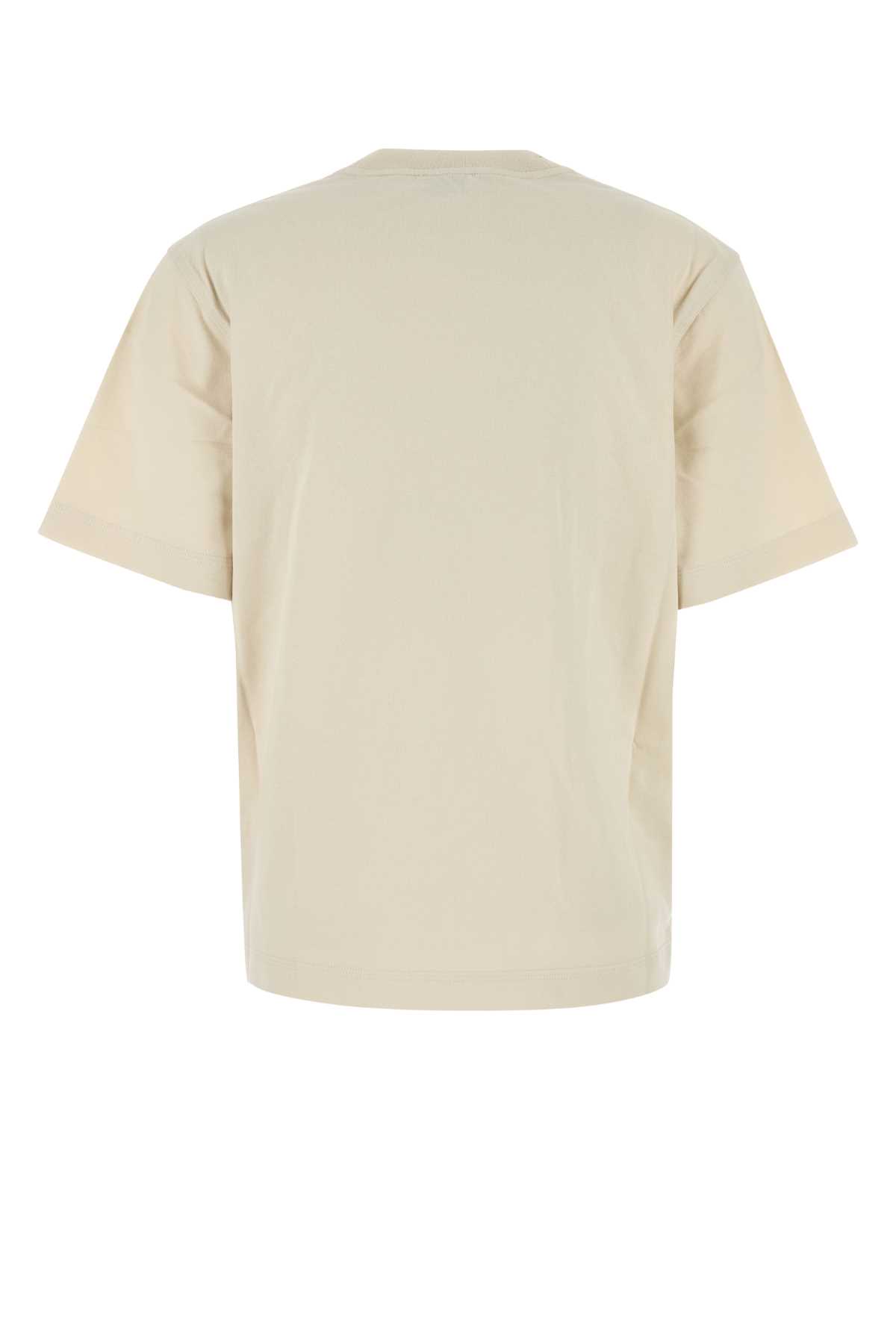 Shop Burberry Sand Cotton T-shirt In Tundra