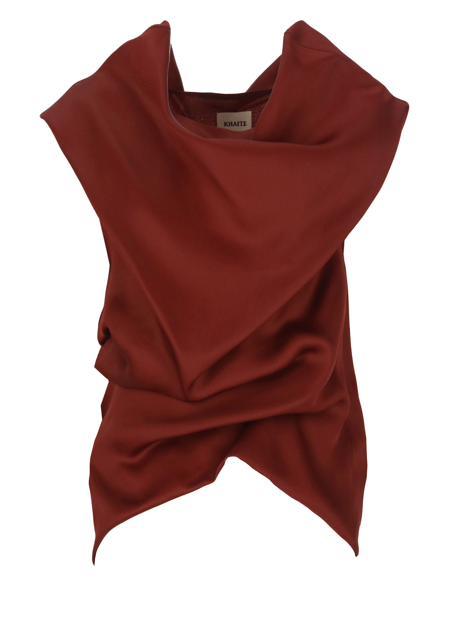 Shop Khaite Silk Top In Bordeaux