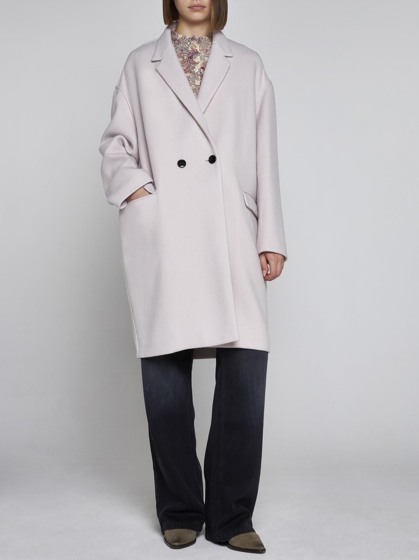 Shop Isabel Marant Efegozi Wool-blend Coat In White