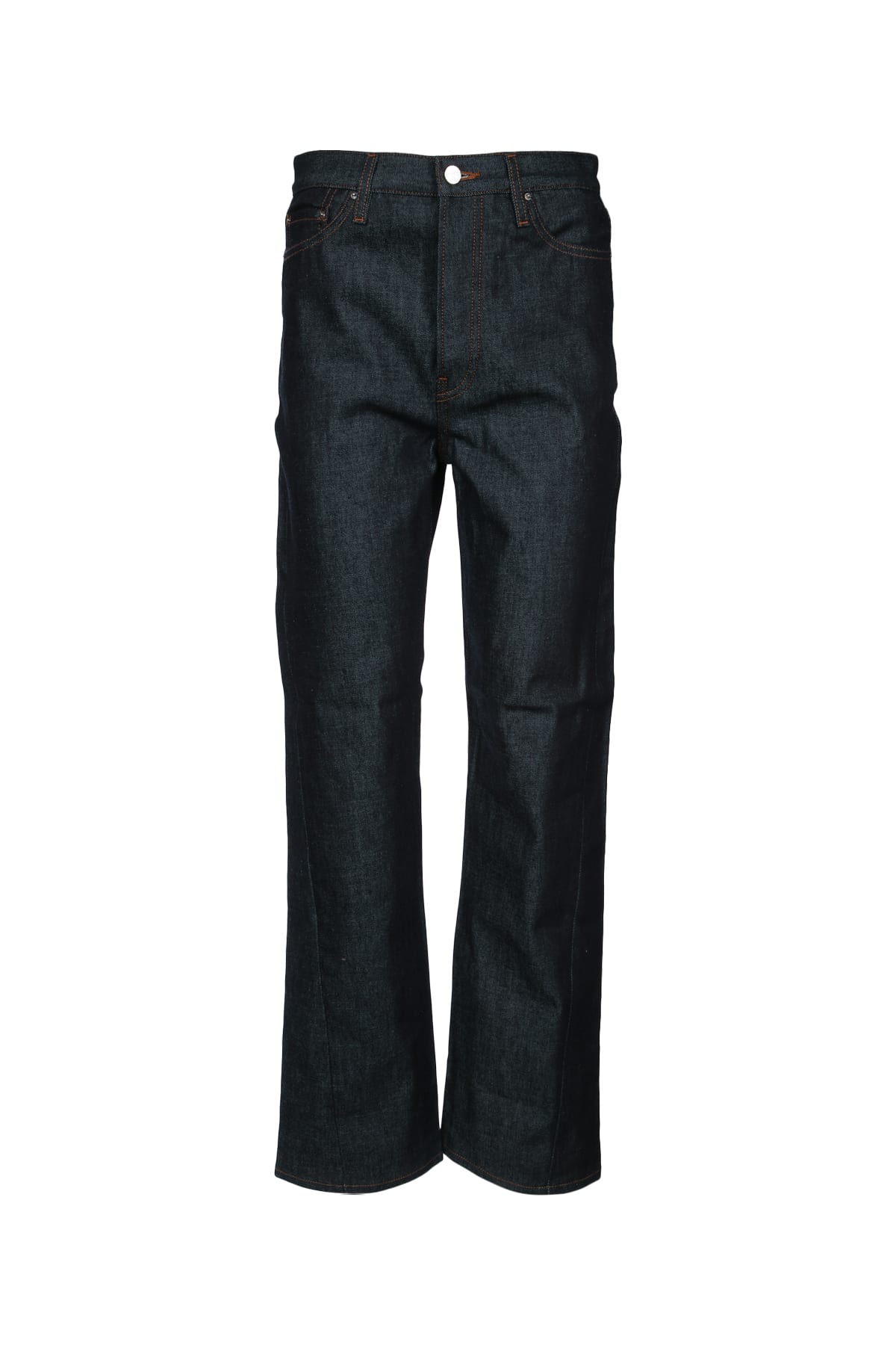 Totême Twisted Seam Denim Full Length Rinsed Blue In Raw