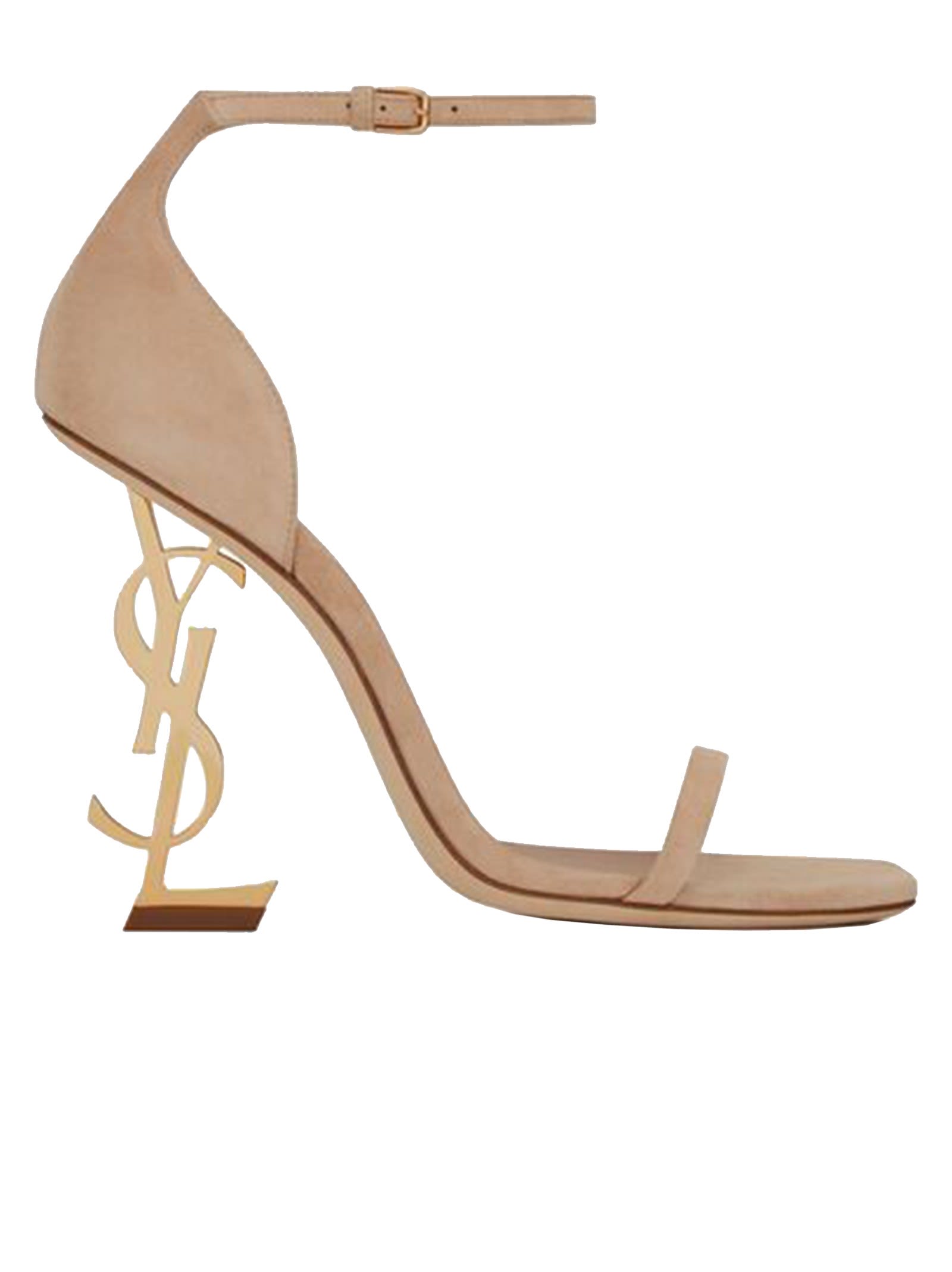 Buy Saint Laurent 557662 0lijj 2736 Opyum Powder Suede Sandals online, shop Saint Laurent shoes with free shipping