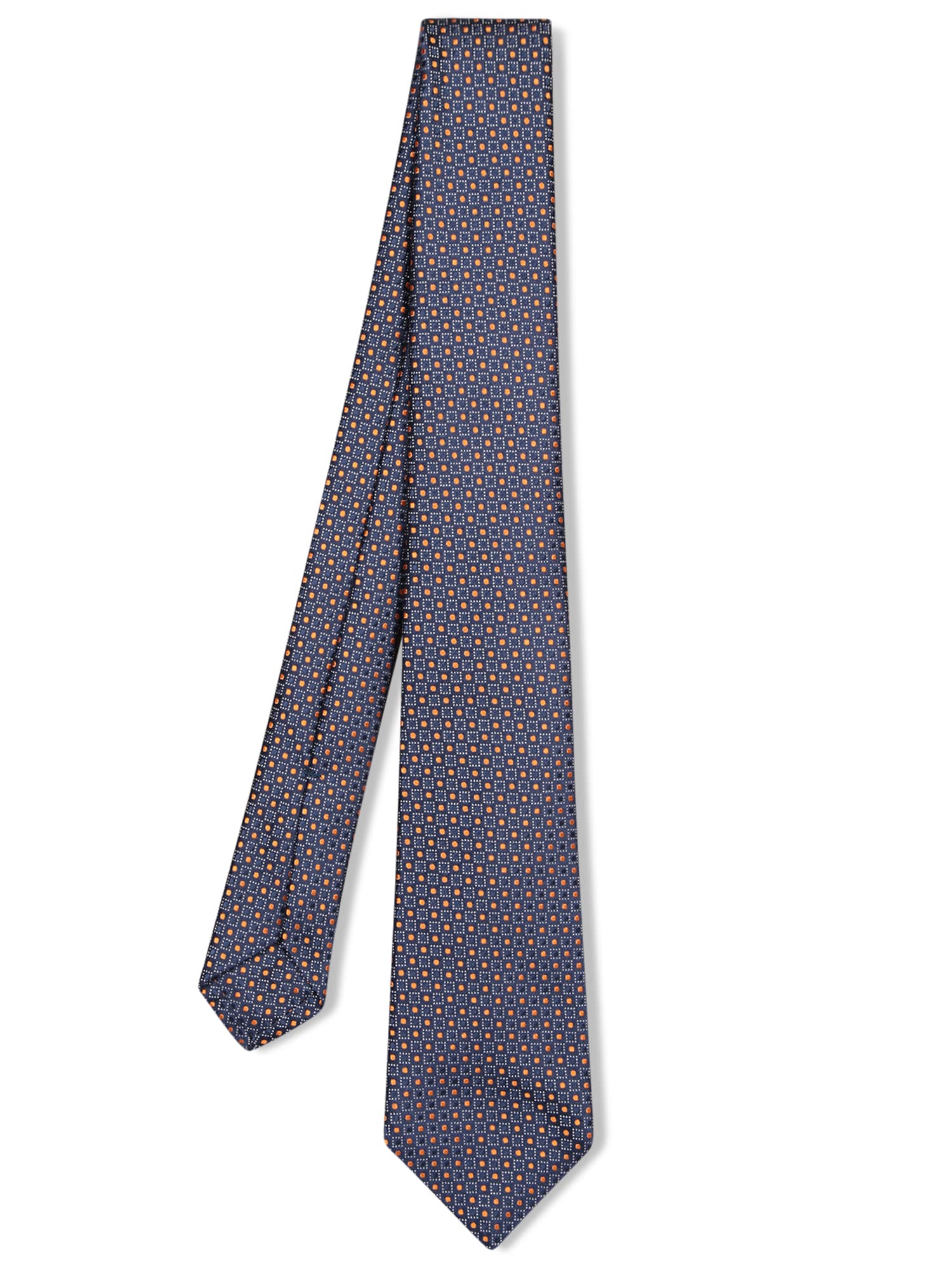Orange/blue Micro-pattern Tie