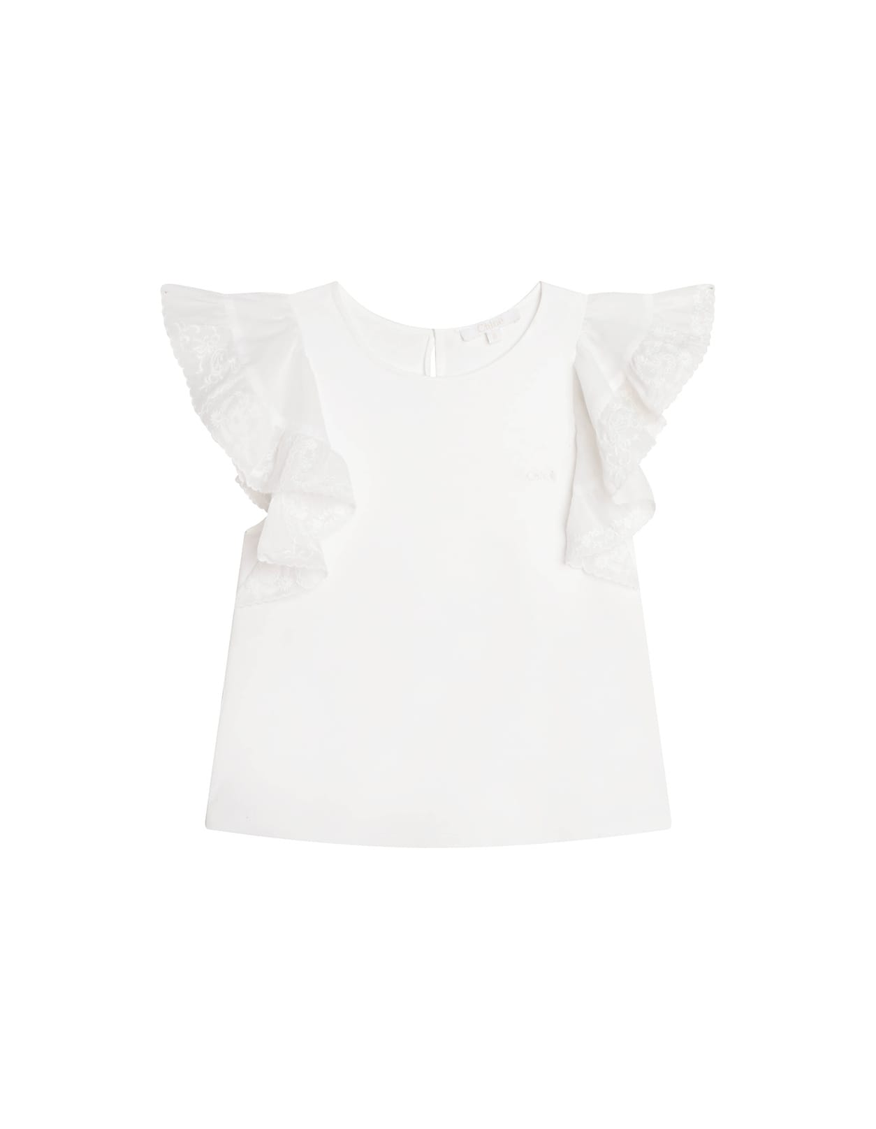 Chloé White Top With Ruffle