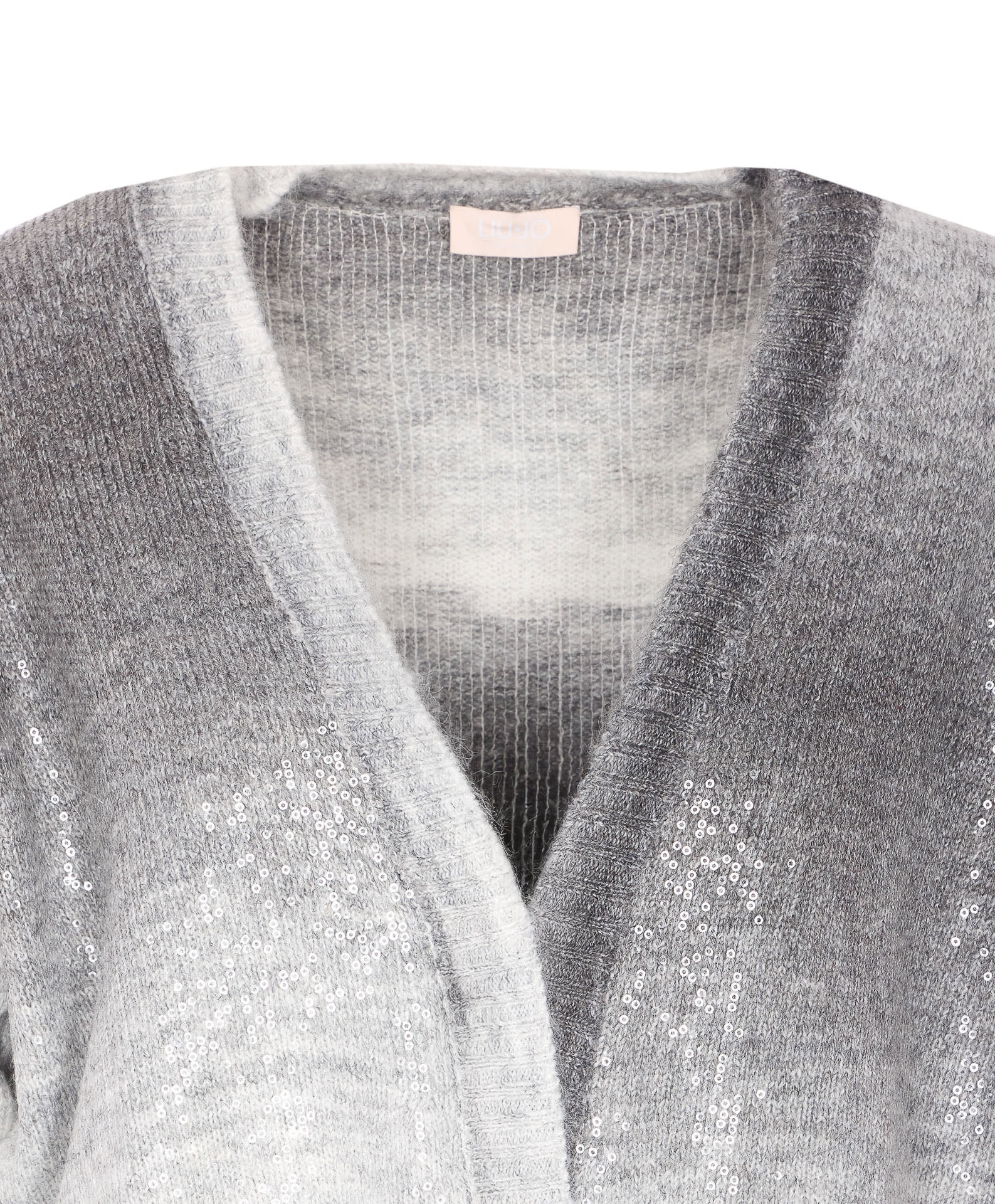 Liu •jo Sequin Long-sleeves Cardigan In Gray