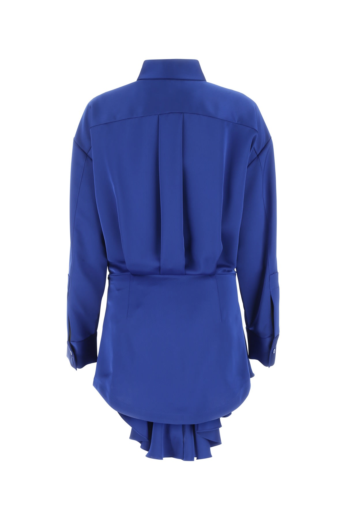 Shop Attico Electric Blue Satin Candice Mini Dress In 015