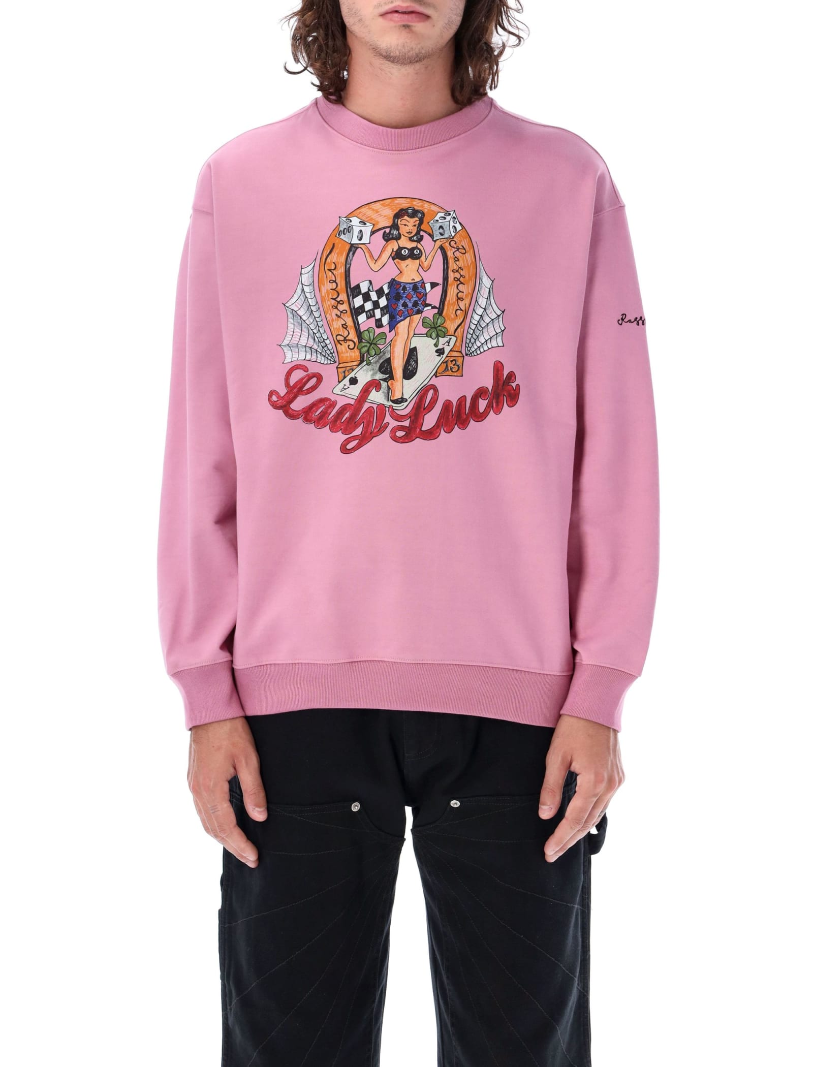 Shop Paccbet Lady Luck Crewneck In Pink
