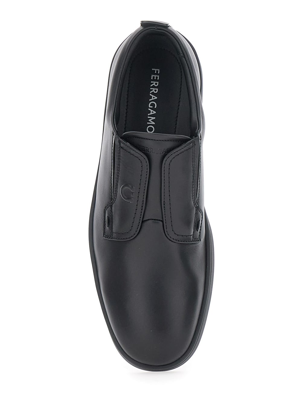 Ferragamo Slip-on Rubber Sole Shoes In Black