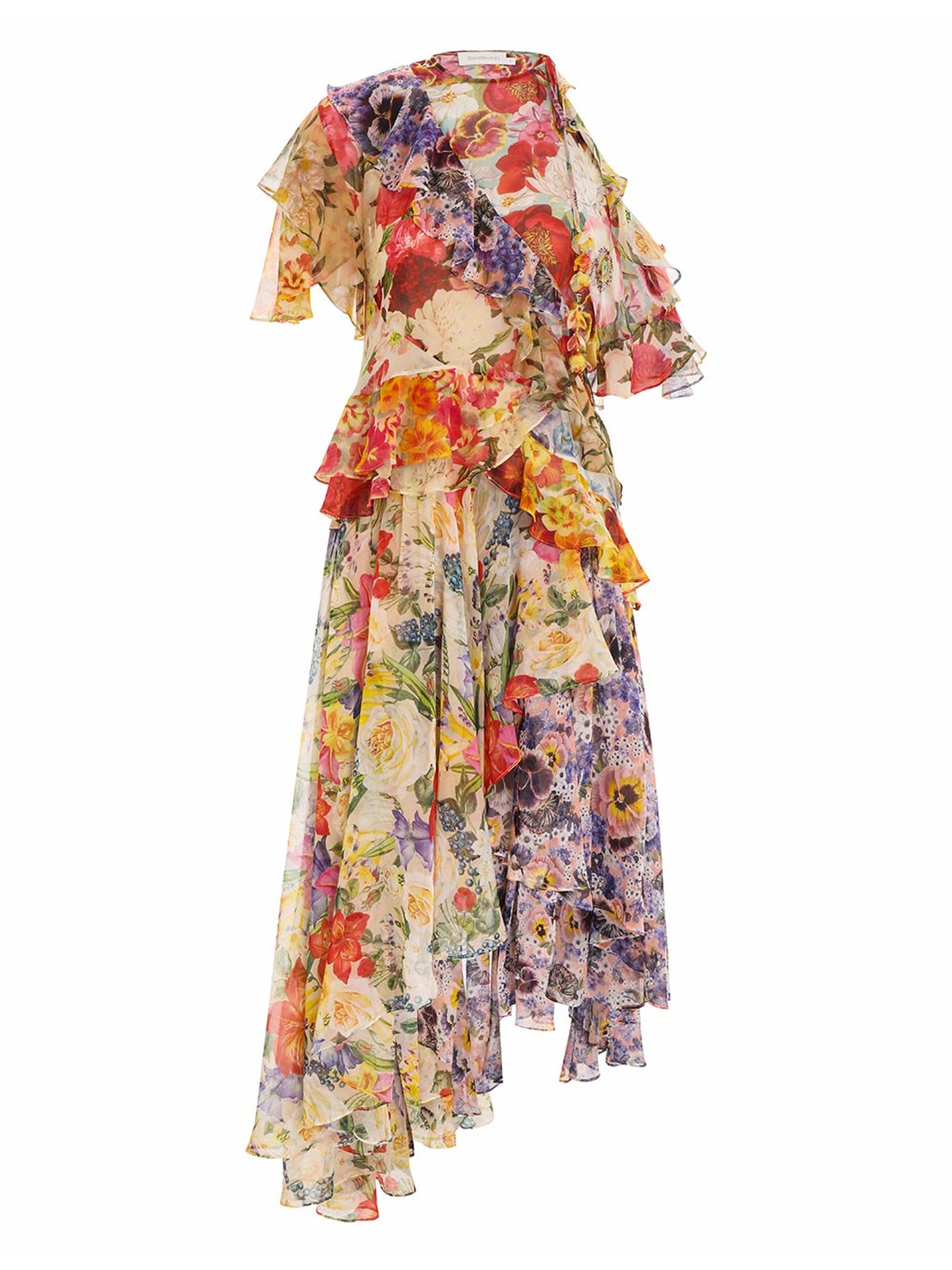 Shop Zimmermann Wonderland Flounce Dress In Spliced Floral