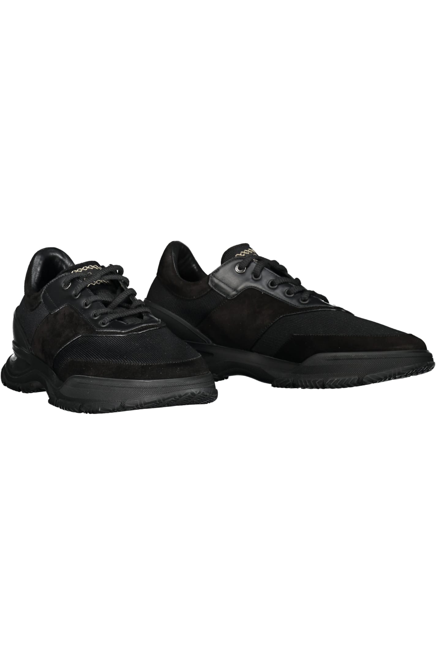 Shop Brioni Leather Sneakers In Black