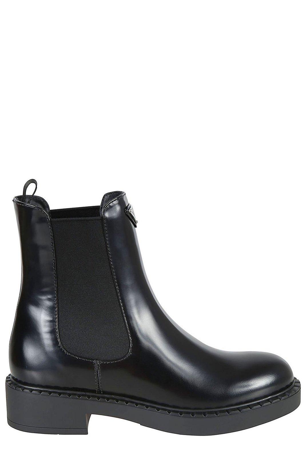 Prada Chocolate Calfskin Chelsea Ankle Boots In Neutral