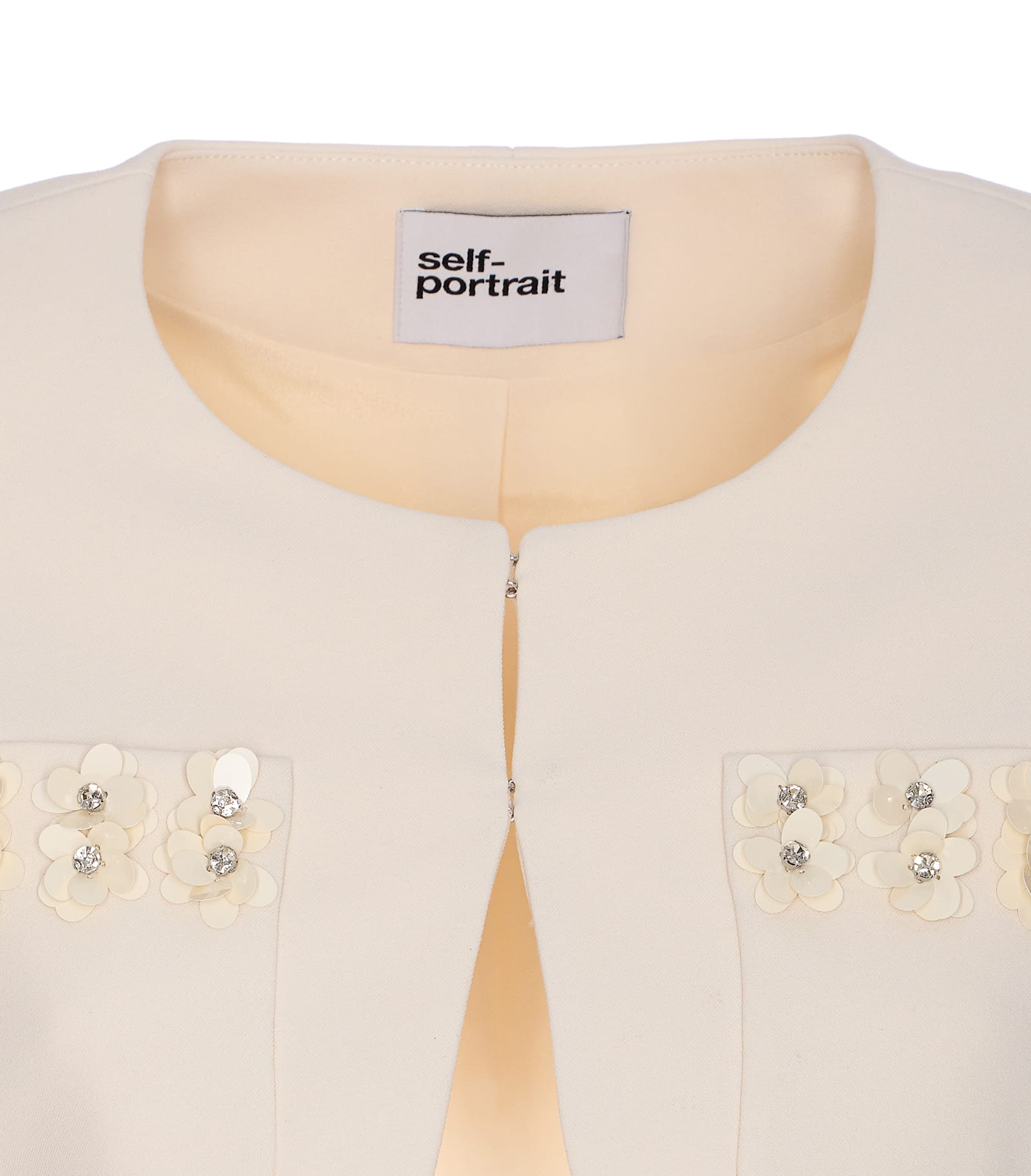 SELF-PORTRAIT 3D SEQUIN CROPPED JACKET
