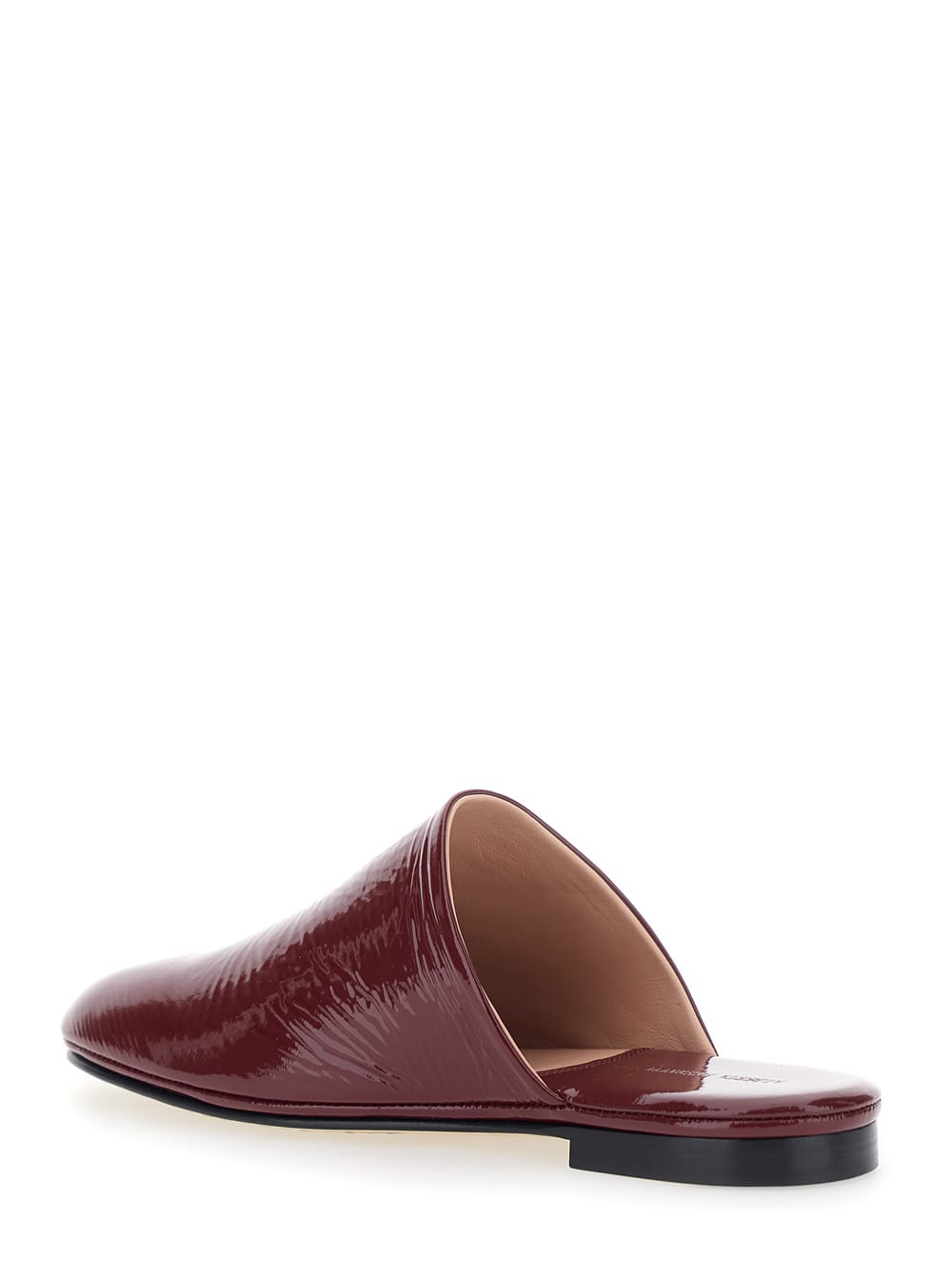 Alberta Ferretti Bordeaux Mules With Almond Toe And Flat Sole In Patent Leather Woman In Burgundy