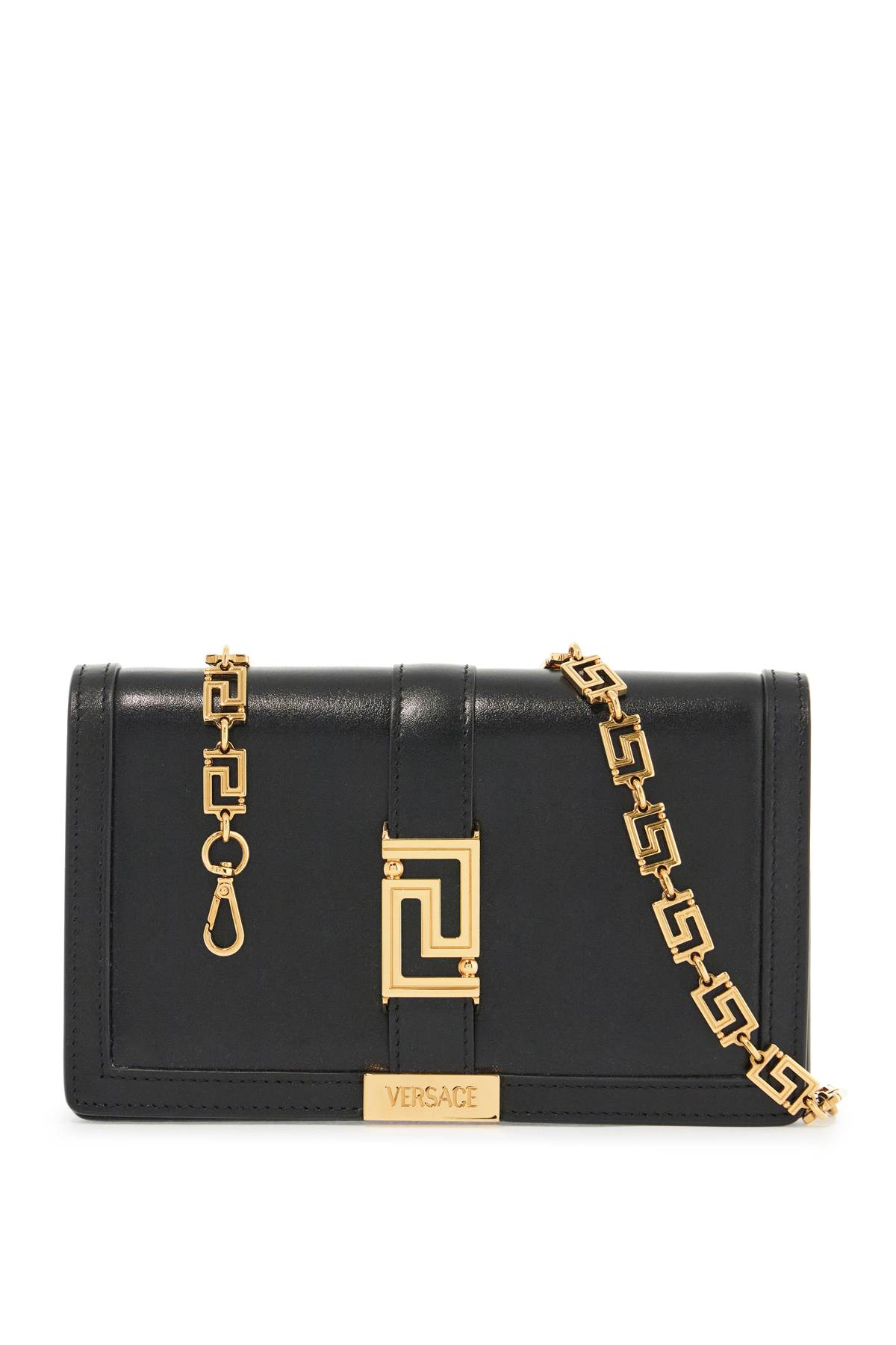 Versace Greca Goddes Crossbody Bag In Black- Gold (black)