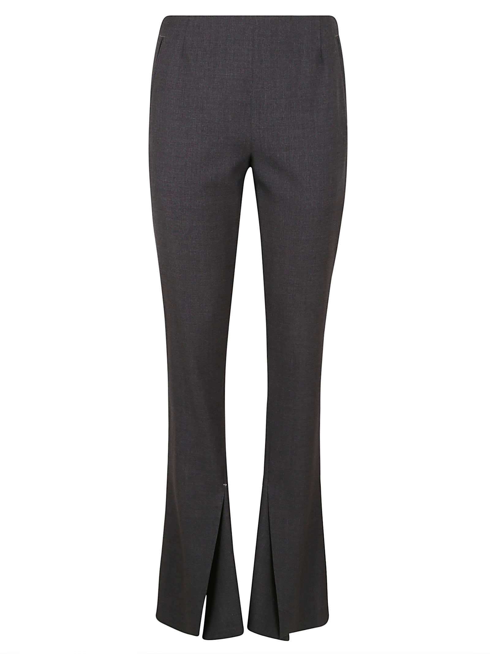 Ambush Split-front Virgin Wool Trousers In Grey Melange No Color