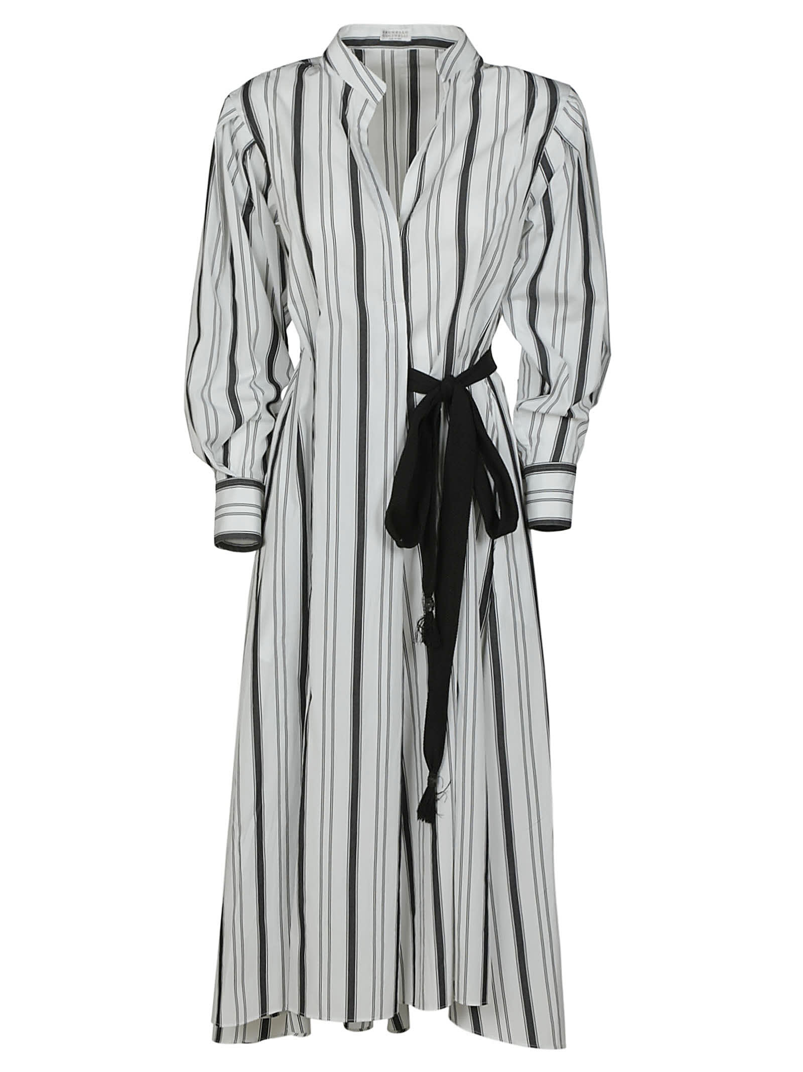 Brunello Cucinelli Tie-waist Stripe Dress