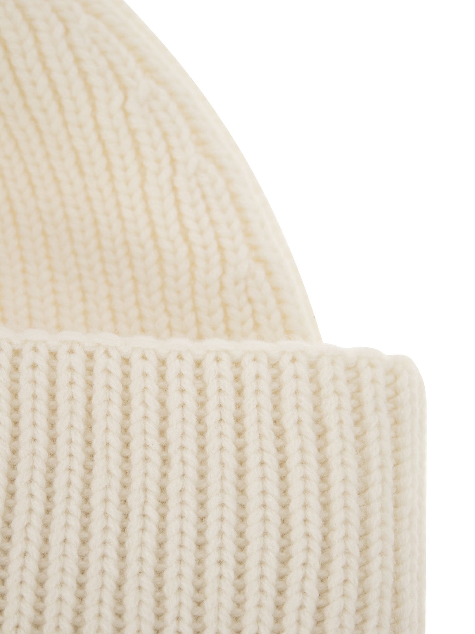 Shop Fabiana Filippi Ribbed Wool Cashmere Silk Cap In Cream
