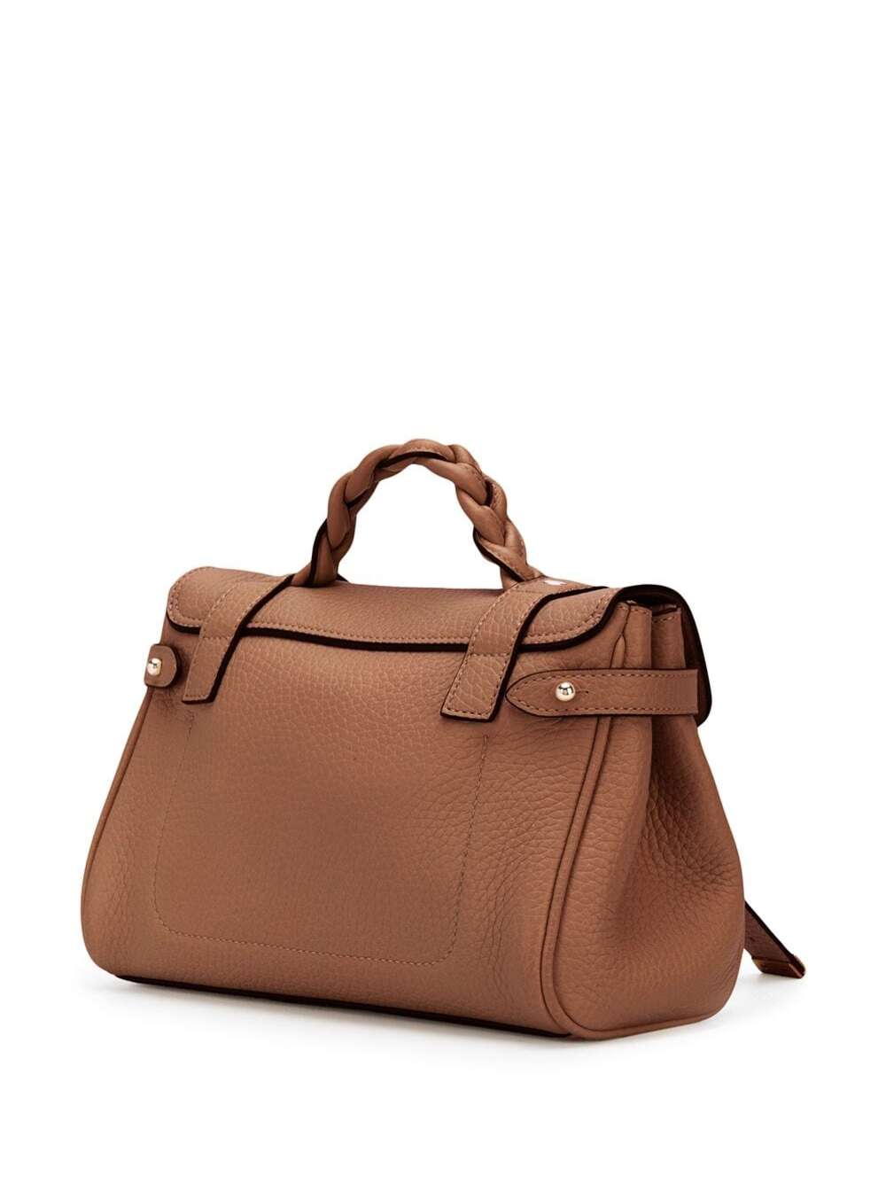 Shop Mulberry Mini Alexa Heavy Brown Crossbody Bag In Leather Woman In Beige