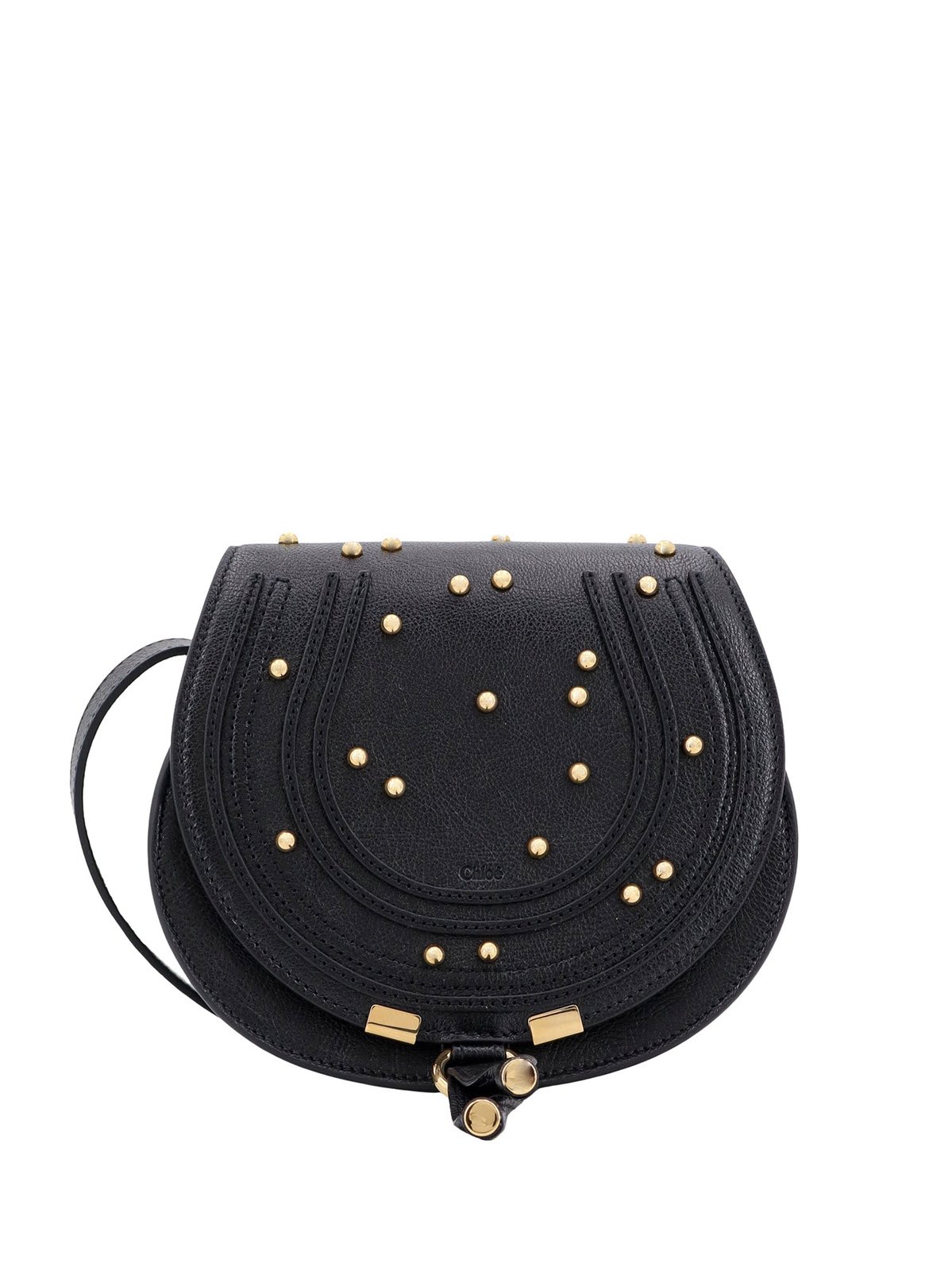 Shop Chloé Small Marcie Saddle Bag In Black