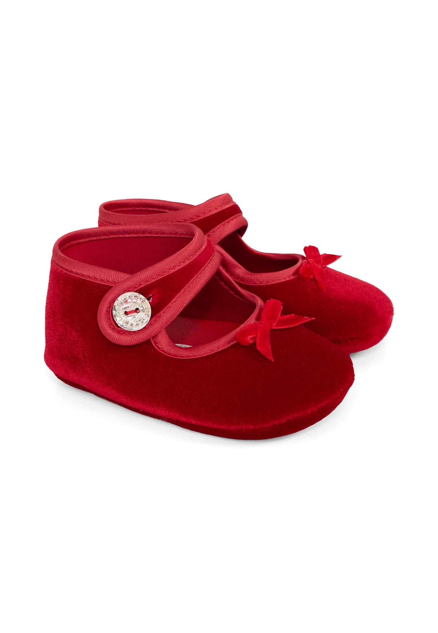 Monnalisa Red Ballet Flats For Baby Girl In Red