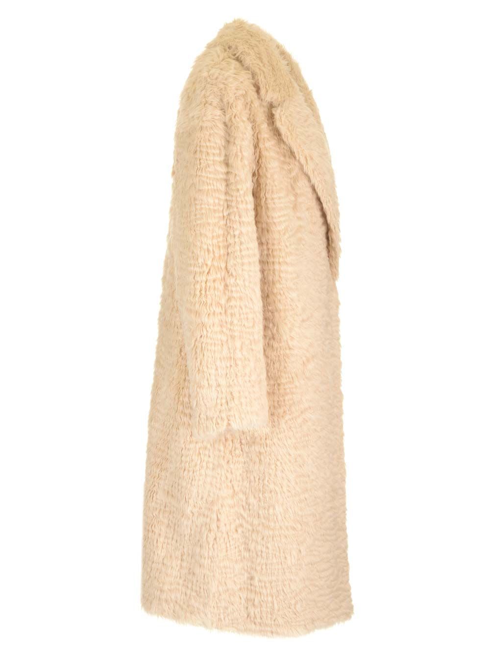 Shop Stand Studio Nicole Eco Fur Coat In Beige