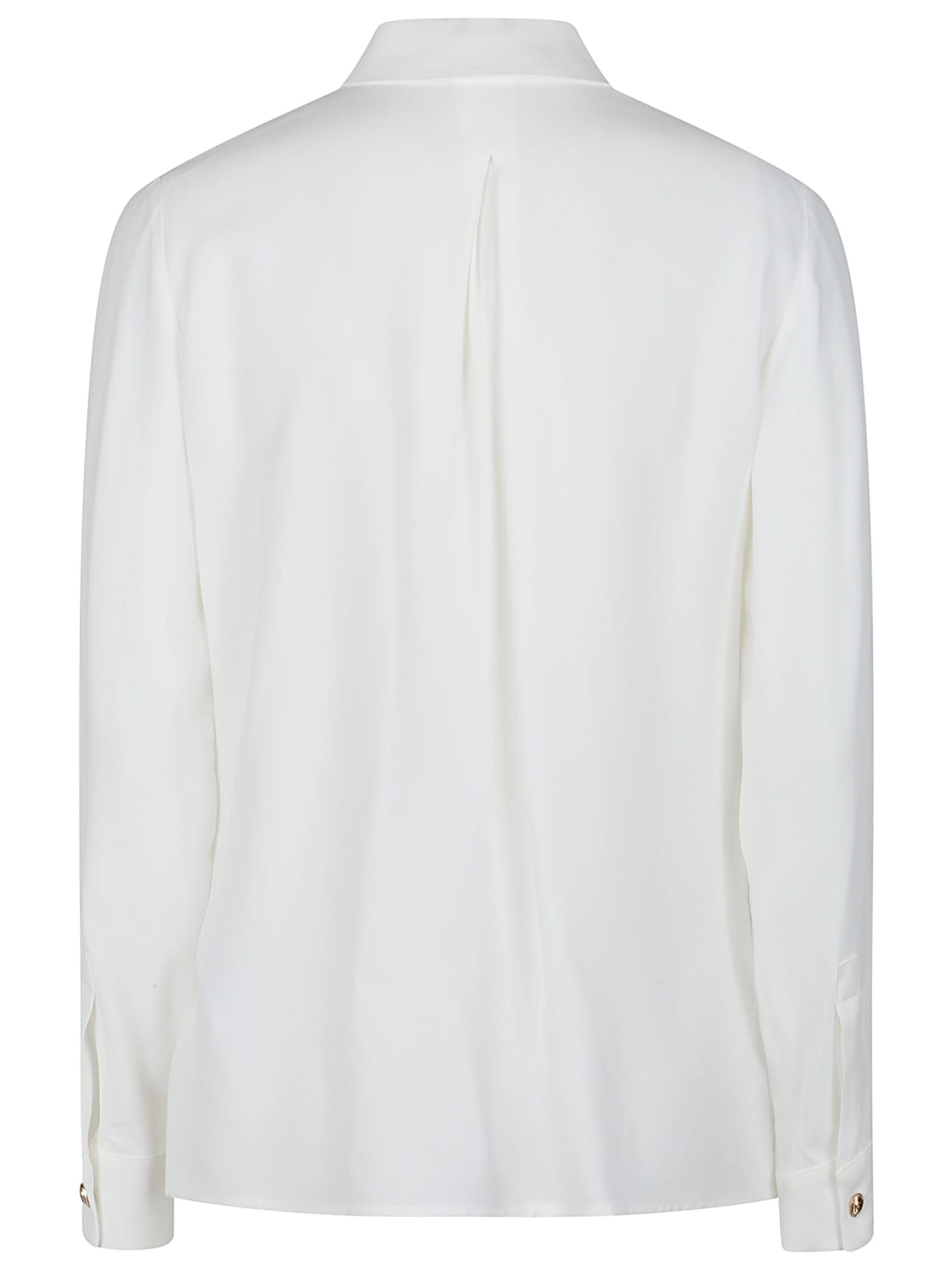 Elisabetta Franchi Long-sleeved Poplin Shirt In Avorio