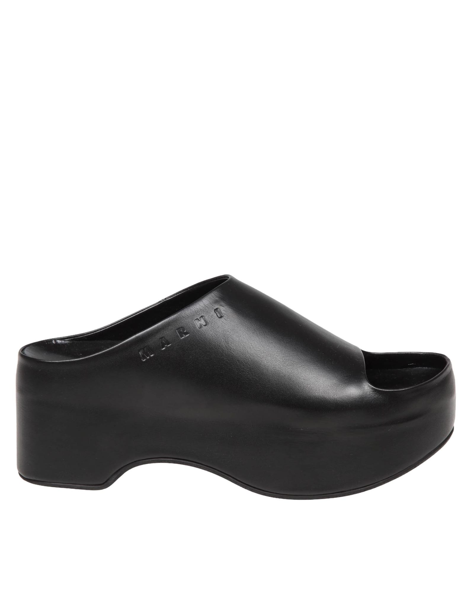 Shop Marni Slipper In Black Leather