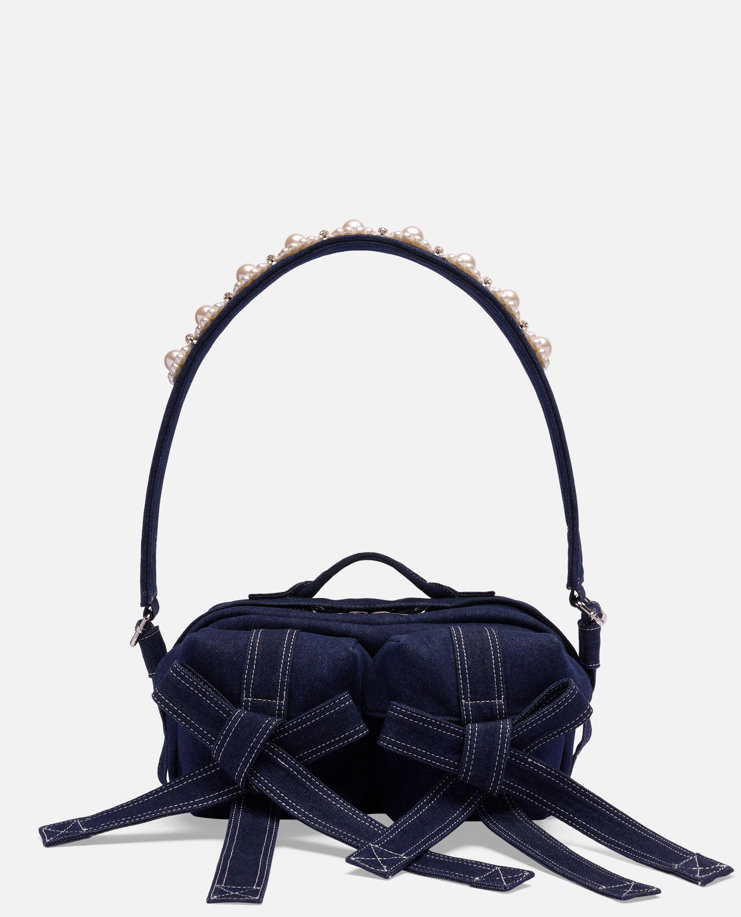 Simone Rocha Classic Bow Crossbody Bag In Blue