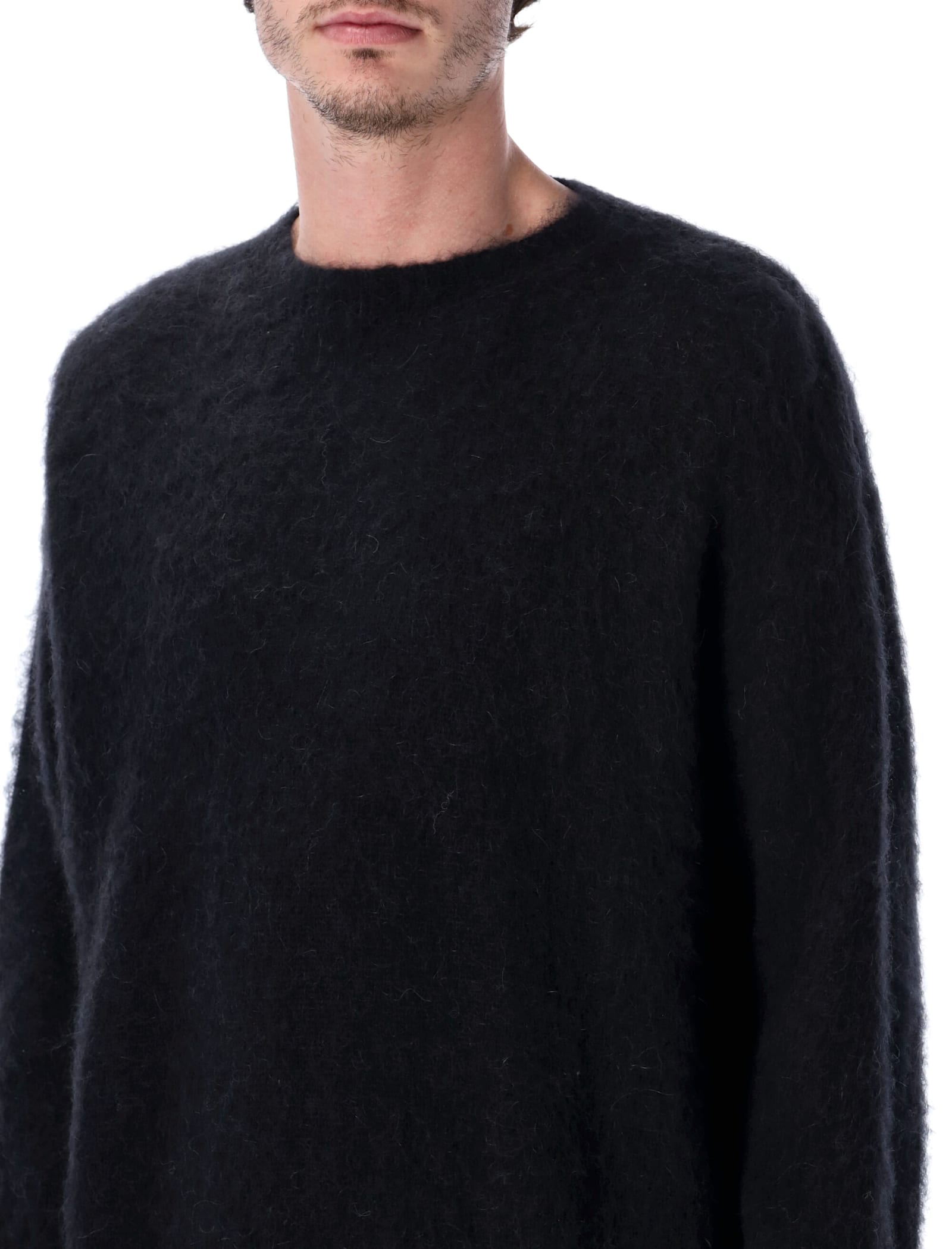 Rold Skov Alpaca-mohair Round-neck Sweater In Black