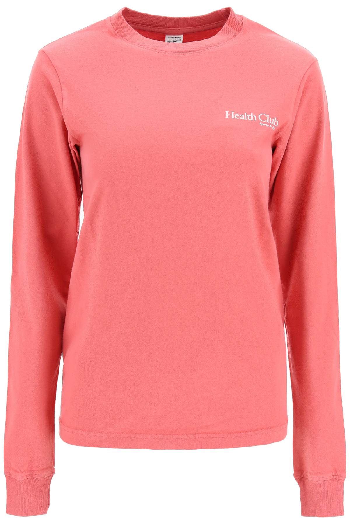 Sporty &amp; Rich Health Club Long-sleeve T-shirt In Hibiscus (pink)