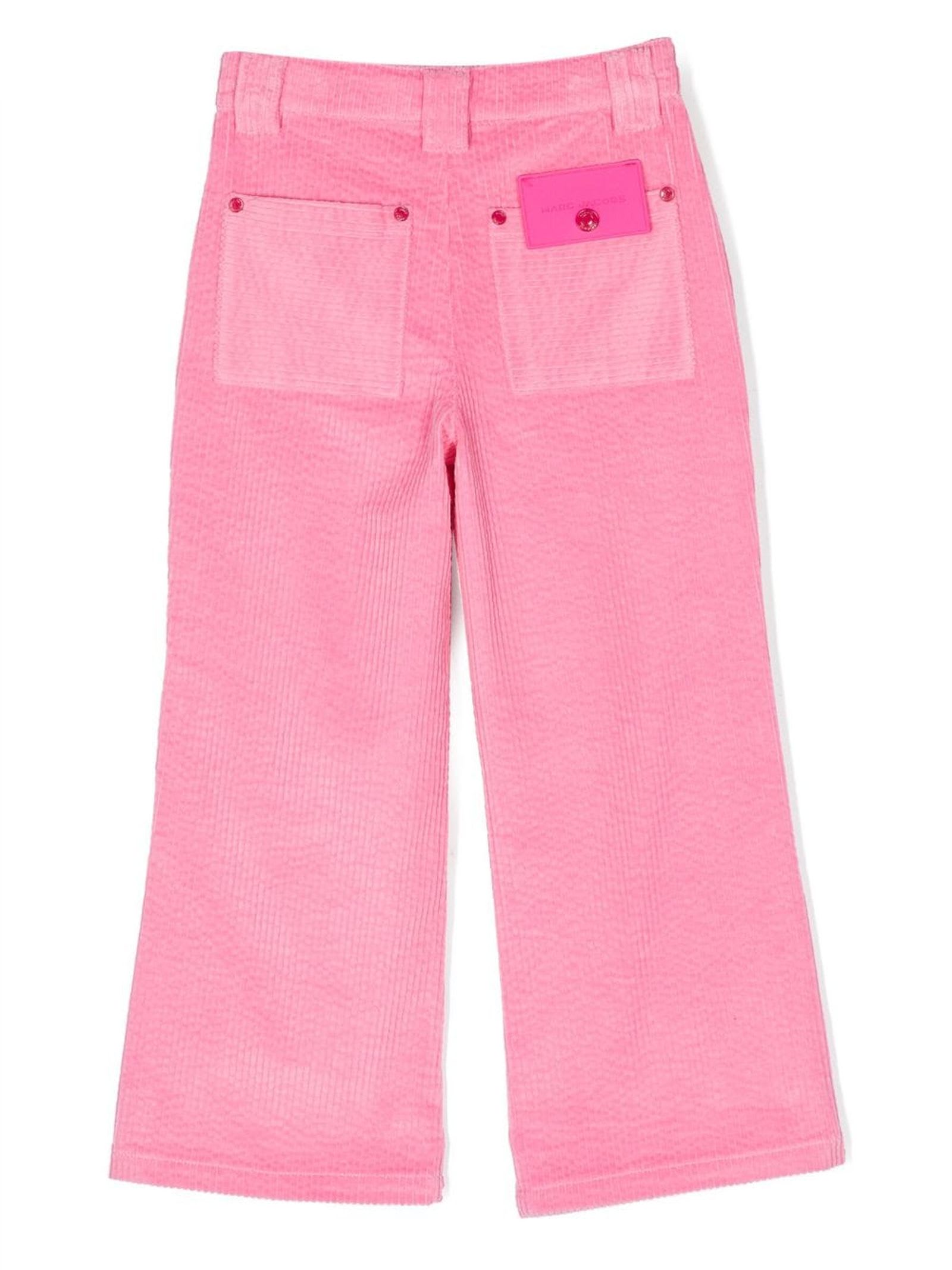 Shop Little Marc Jacobs Pink Cotton Corduroy Trousers In G Albicocca