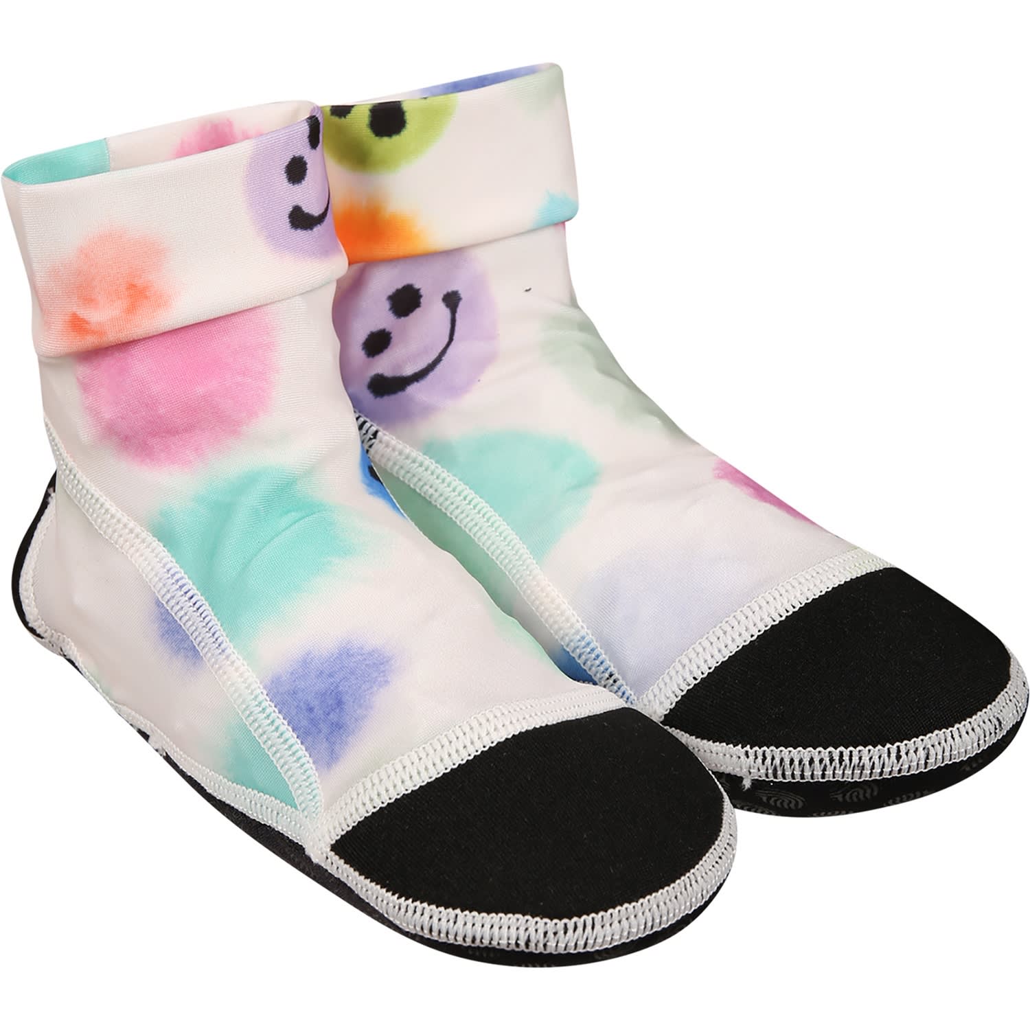 Shop Molo Multicolor Beach Socks For Kids With Smiley