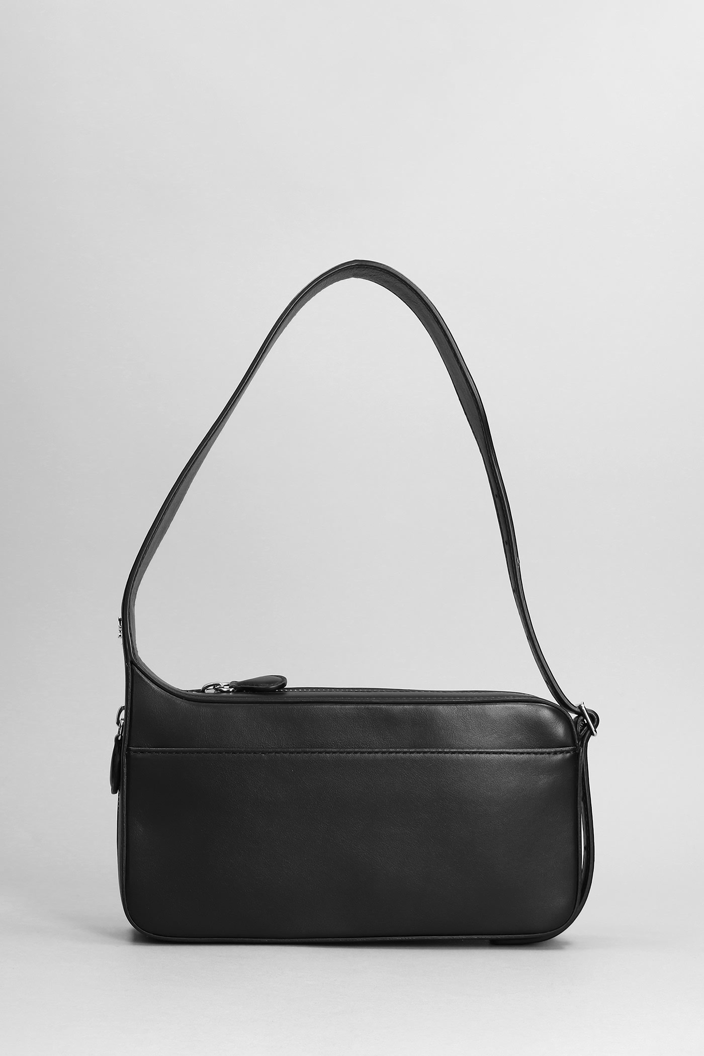 Racer Leather Shoulder Bag in Black - Courreges