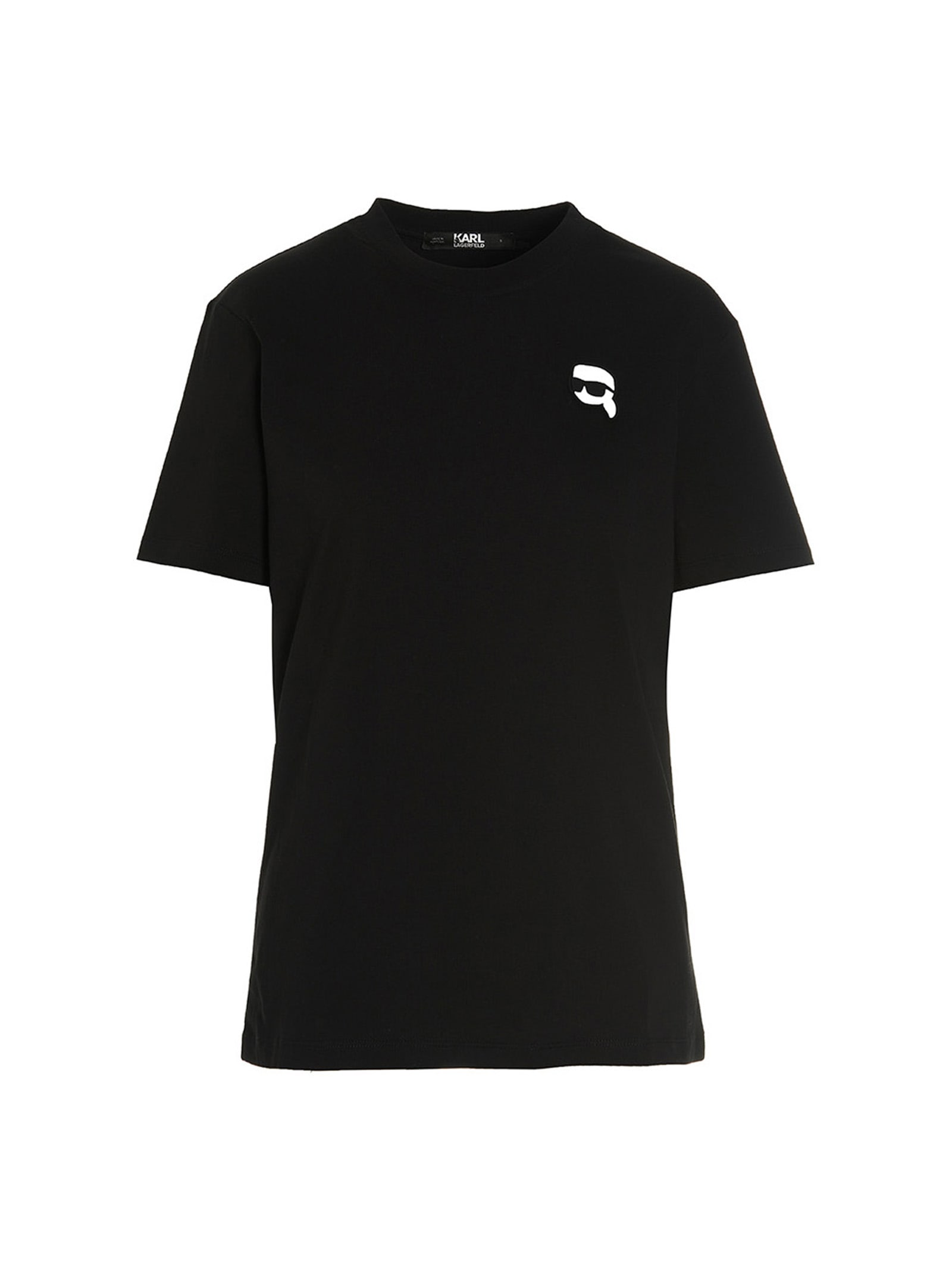 Karl Lagerfeld Ikonik 2.0 Organic-cotton T-shirt In Black