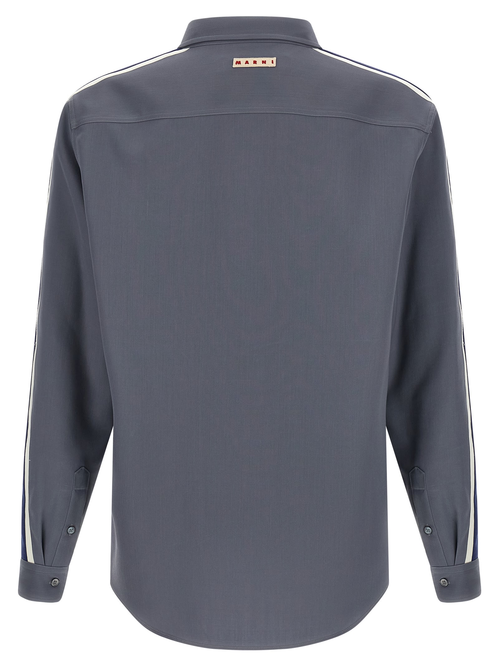 Marni Gray Wool Long Sleeve Shirt In Gray