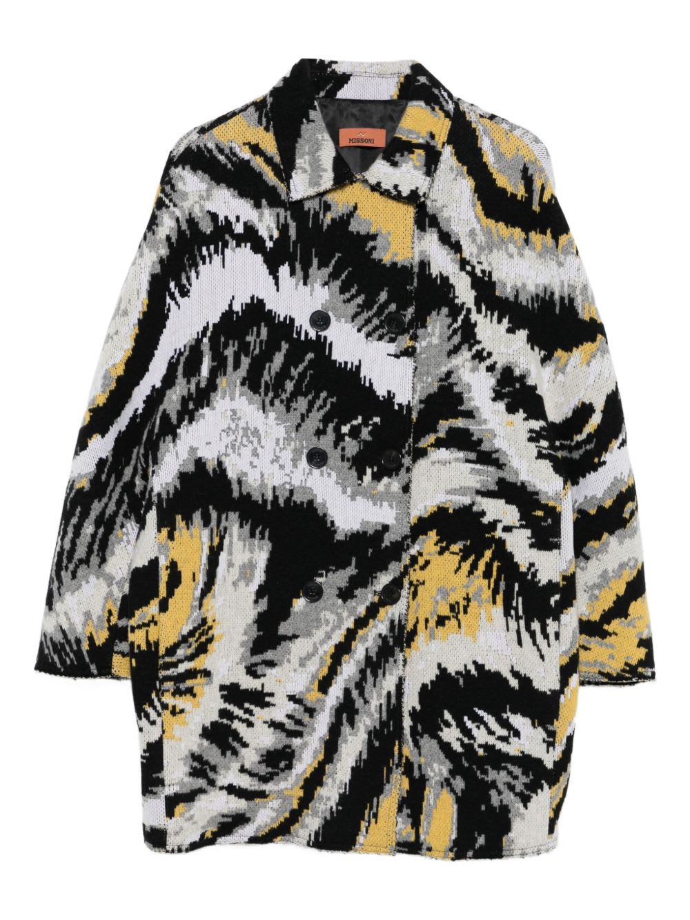 Missoni Wool Caban Coat In Black